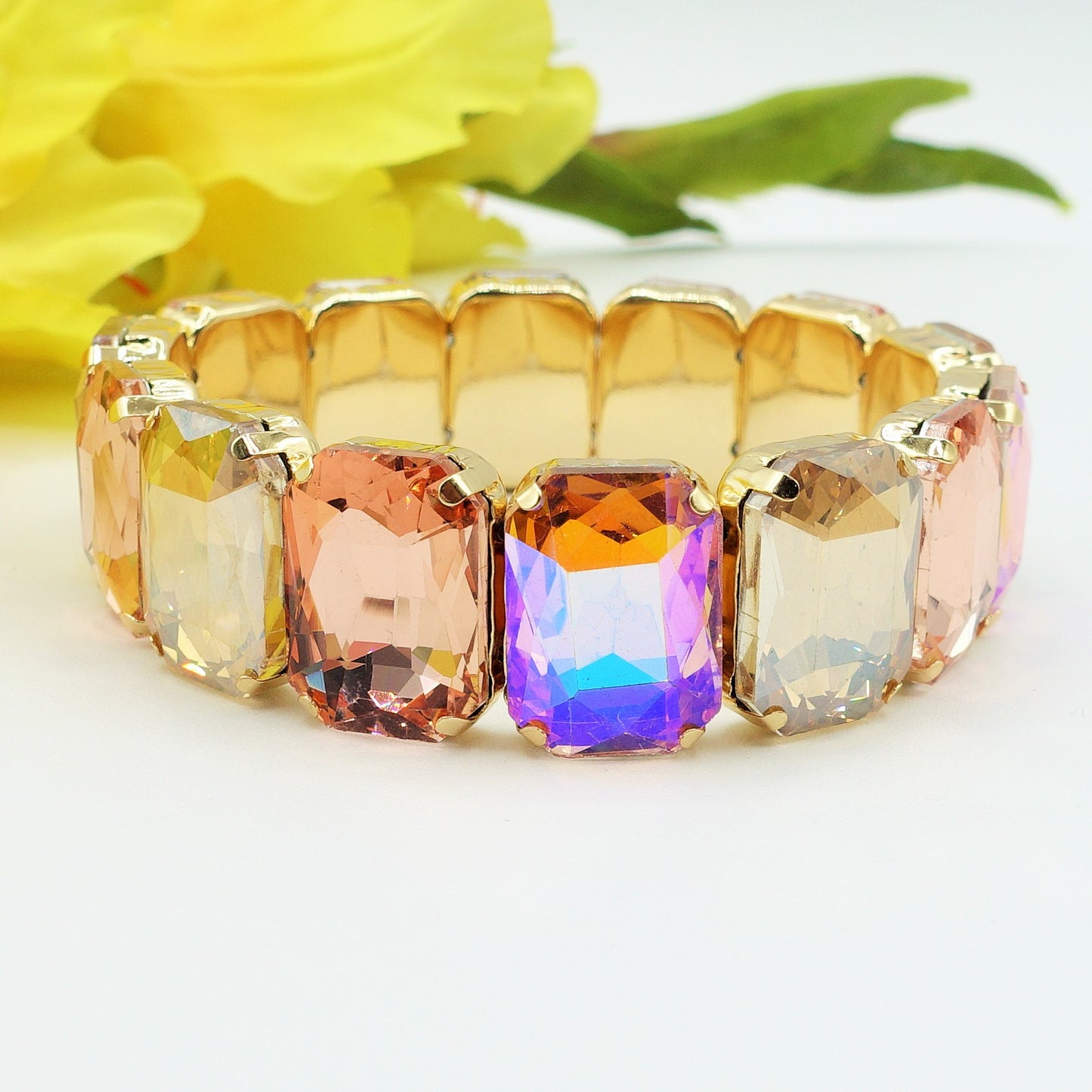 MARGOT - Bracciale Elasticizzato con pietre sfaccettate - LUCE COLLECTION