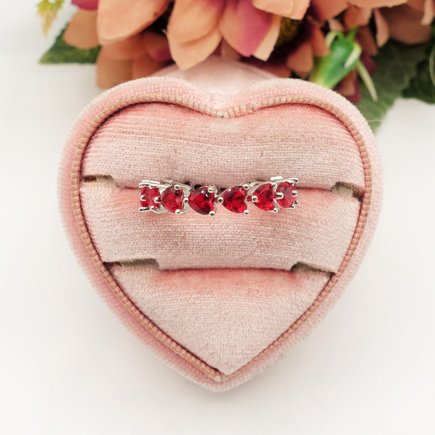 JENNY-Anello regolabile in Cubic Zirconia a forma di Cuore