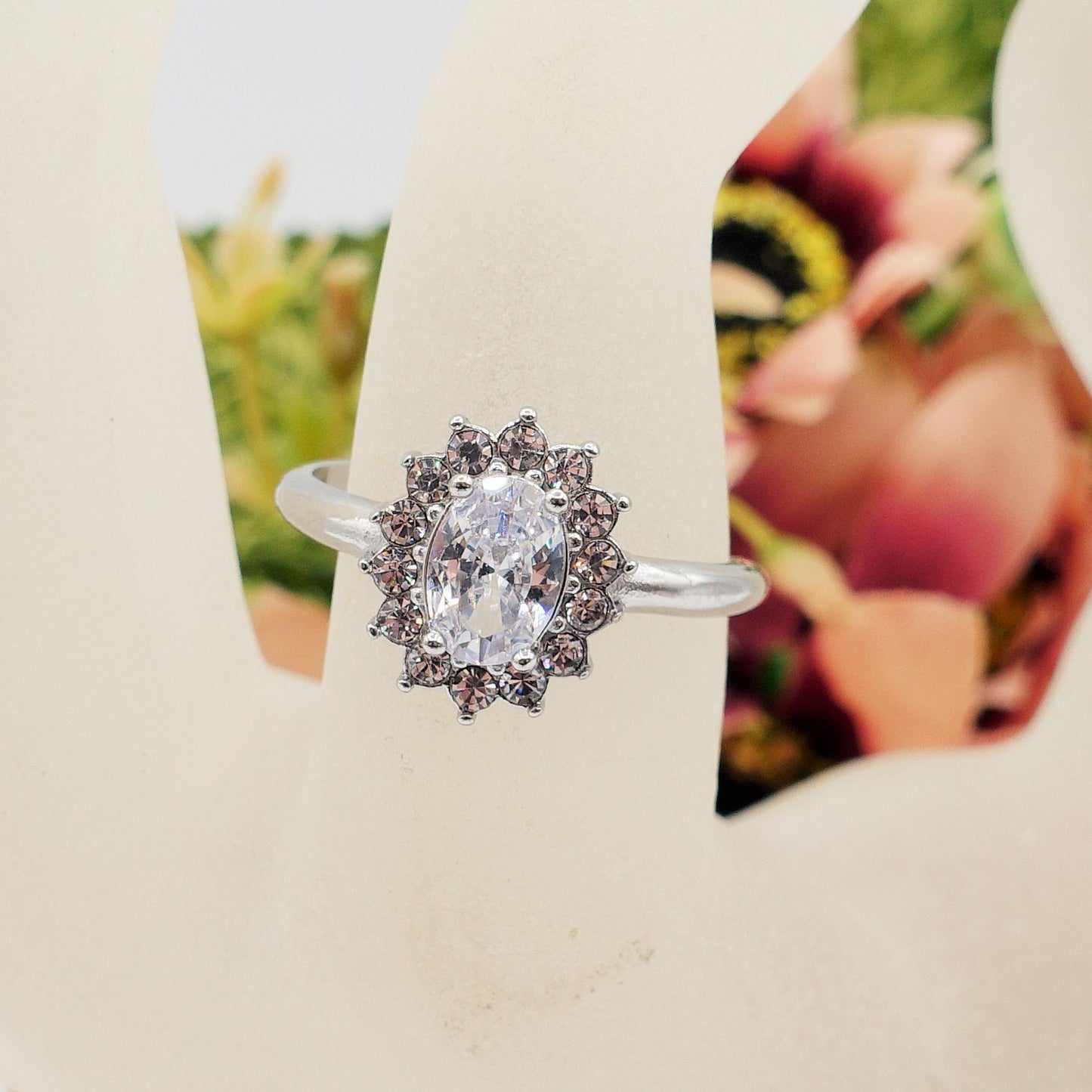 KATE crystal - Anello regolabile in ACCIAIO inossidabile con cubic zirconia