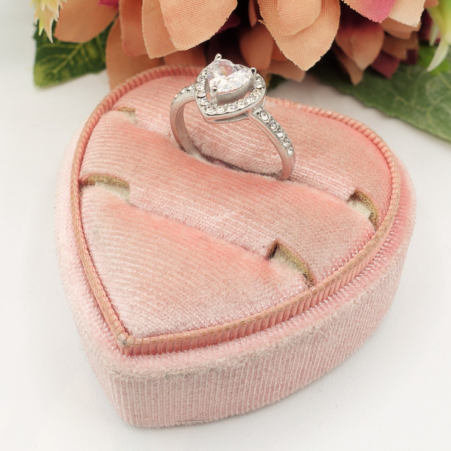 SOLITARIO crystal LOVE - Anello regolabile in ACCIAIO inossidabile con cubic zirconia