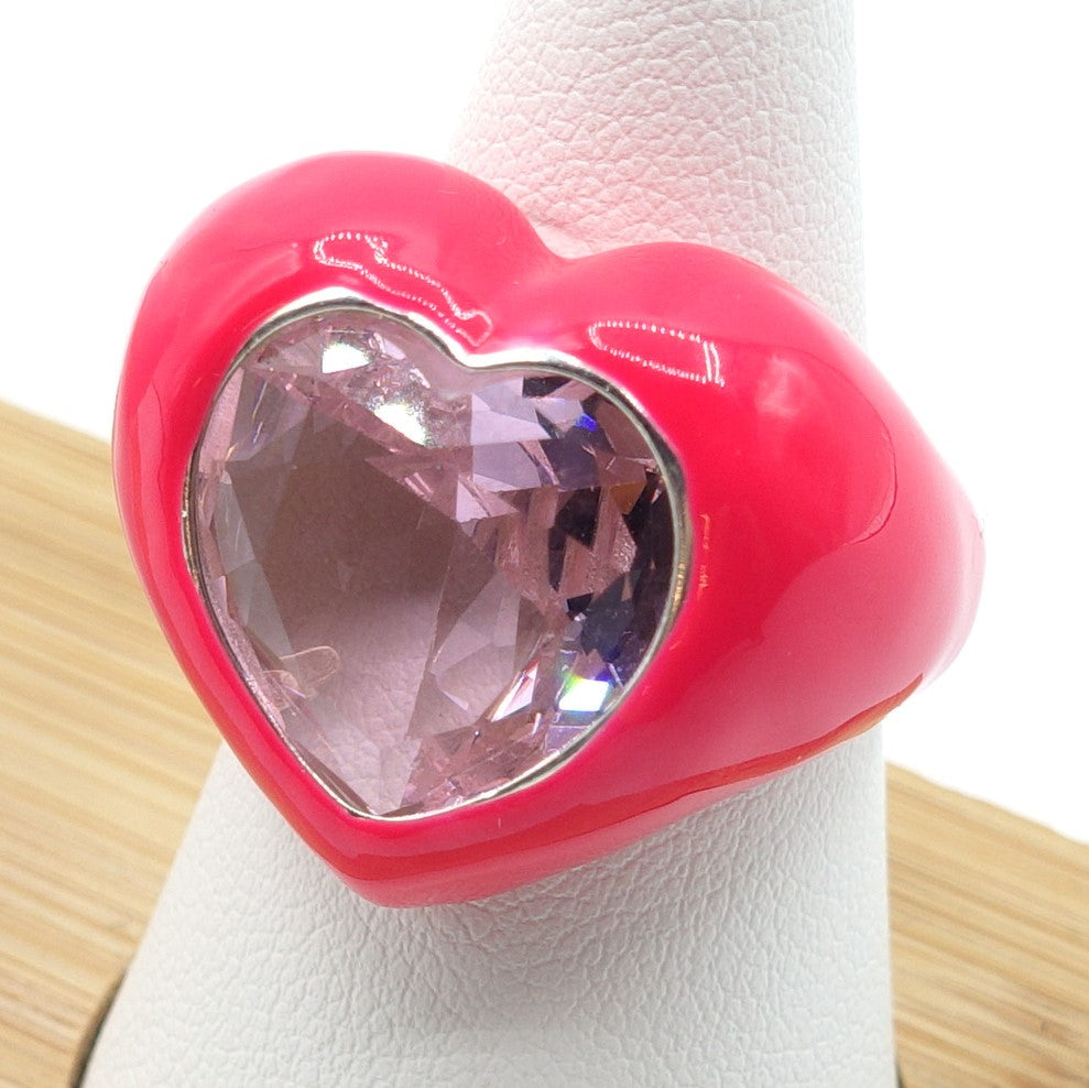 BROOK ~ CHUNKY - Anello smaltato a forma di cuore