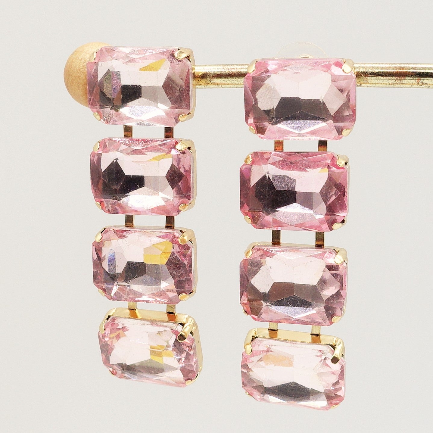 LUCE SQUARE - Orecchini pendenti con pietre sfaccettate luce collection