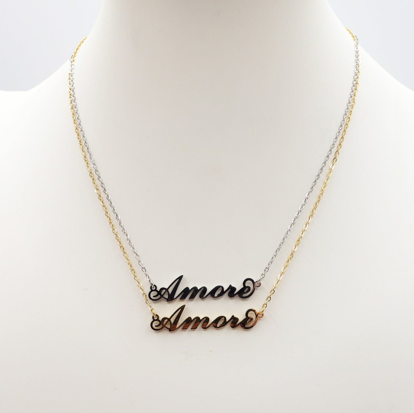 Collana AMORE ~ ACCIAIO INOSSIDABILE - Collana scritta corsiva