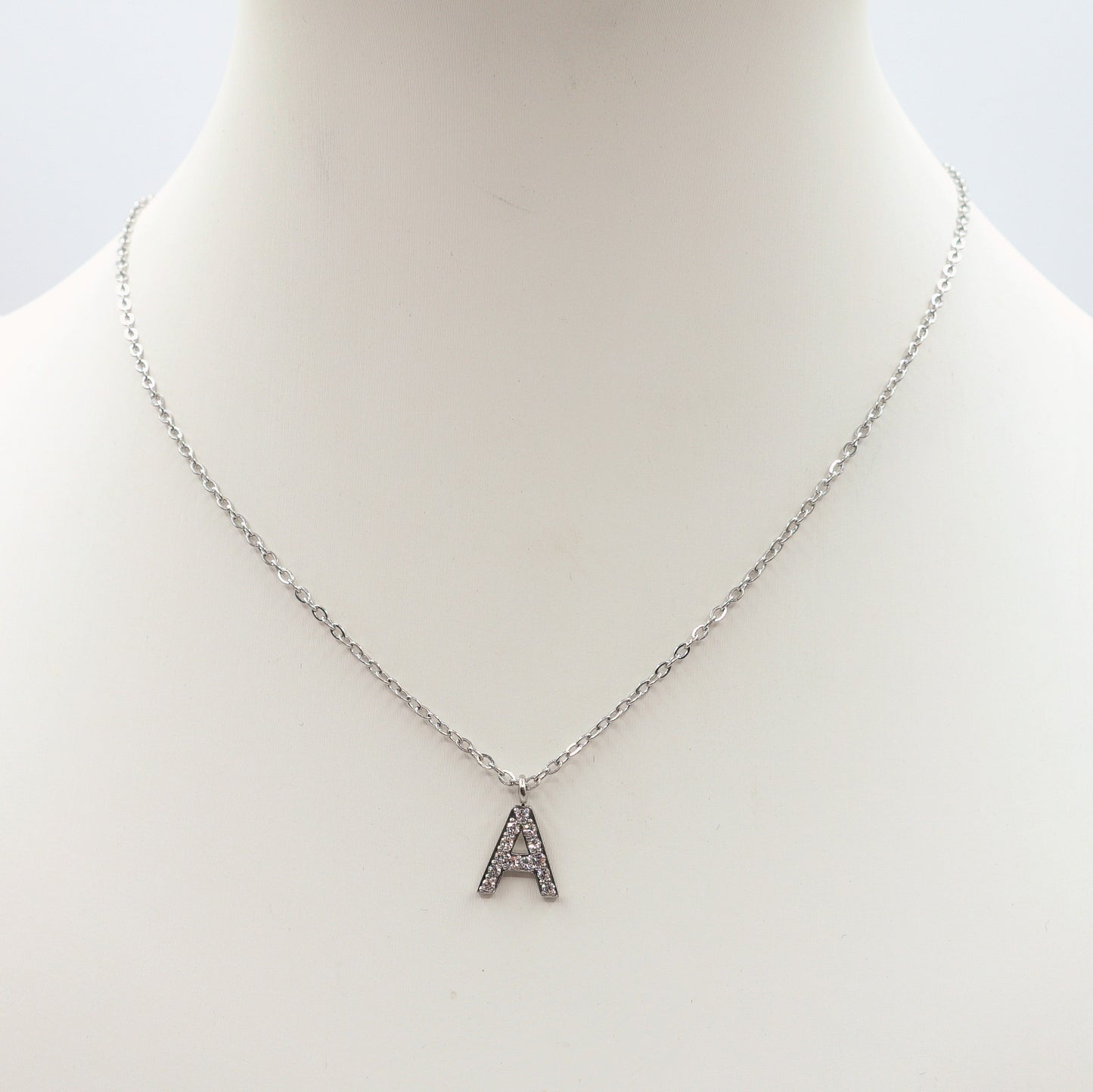 Collana INIZIALE 1,5cm ZIRCONATA Acciaio inossidabile
