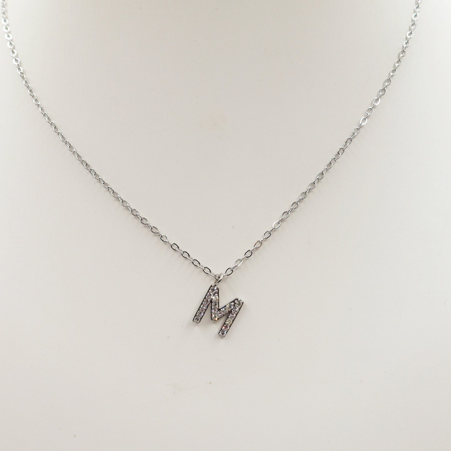 Collana INIZIALE 1,5cm ZIRCONATA Acciaio inossidabile