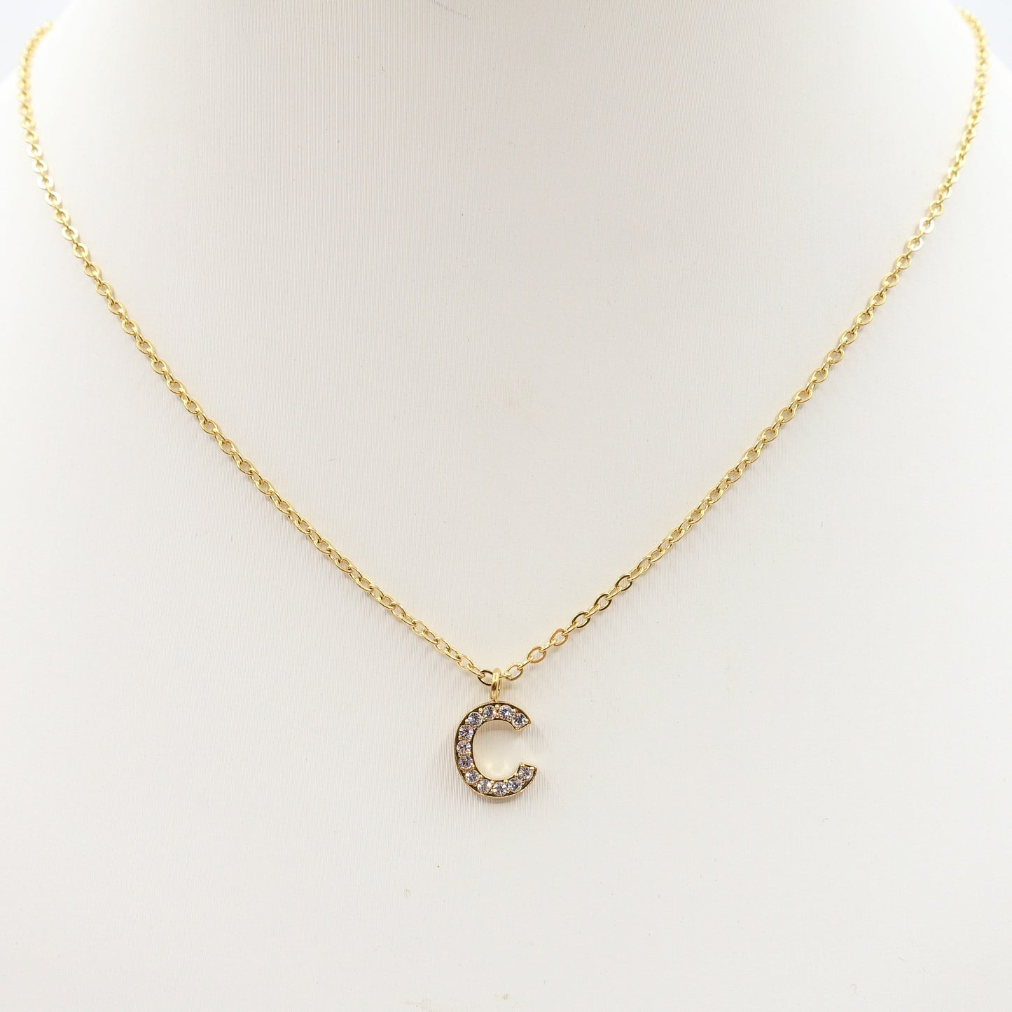Collana INIZIALE 1,5cm ZIRCONATA Acciaio inossidabile