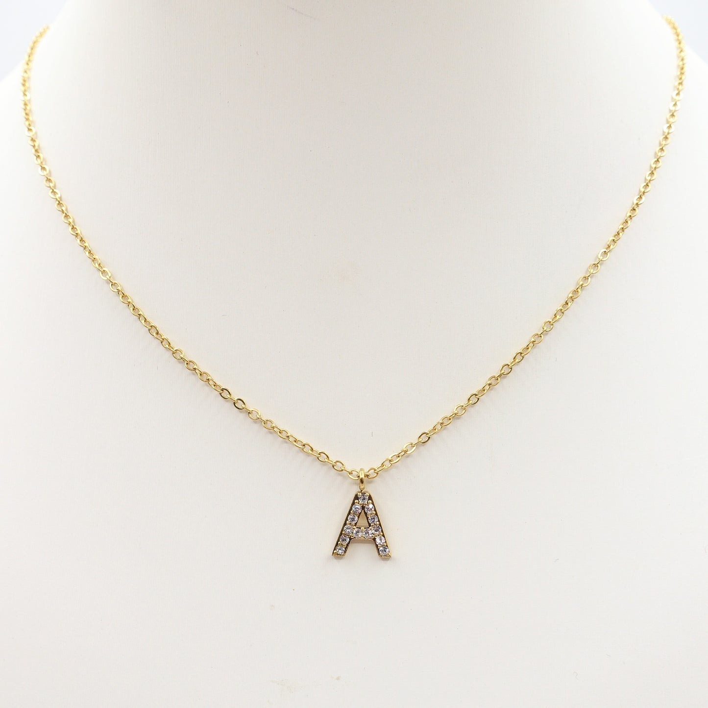 Collana INIZIALE 1,5cm ZIRCONATA Acciaio inossidabile