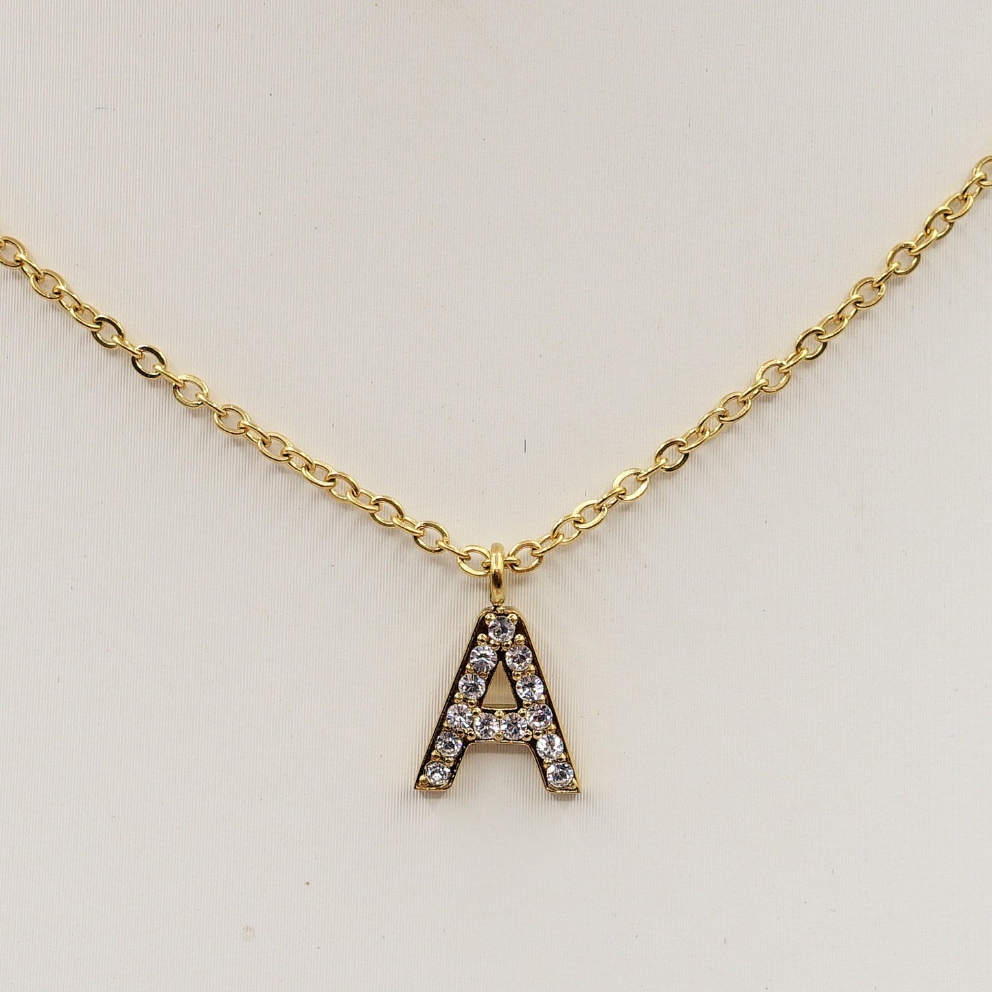 Collana INIZIALE 1,5cm ZIRCONATA Acciaio inossidabile