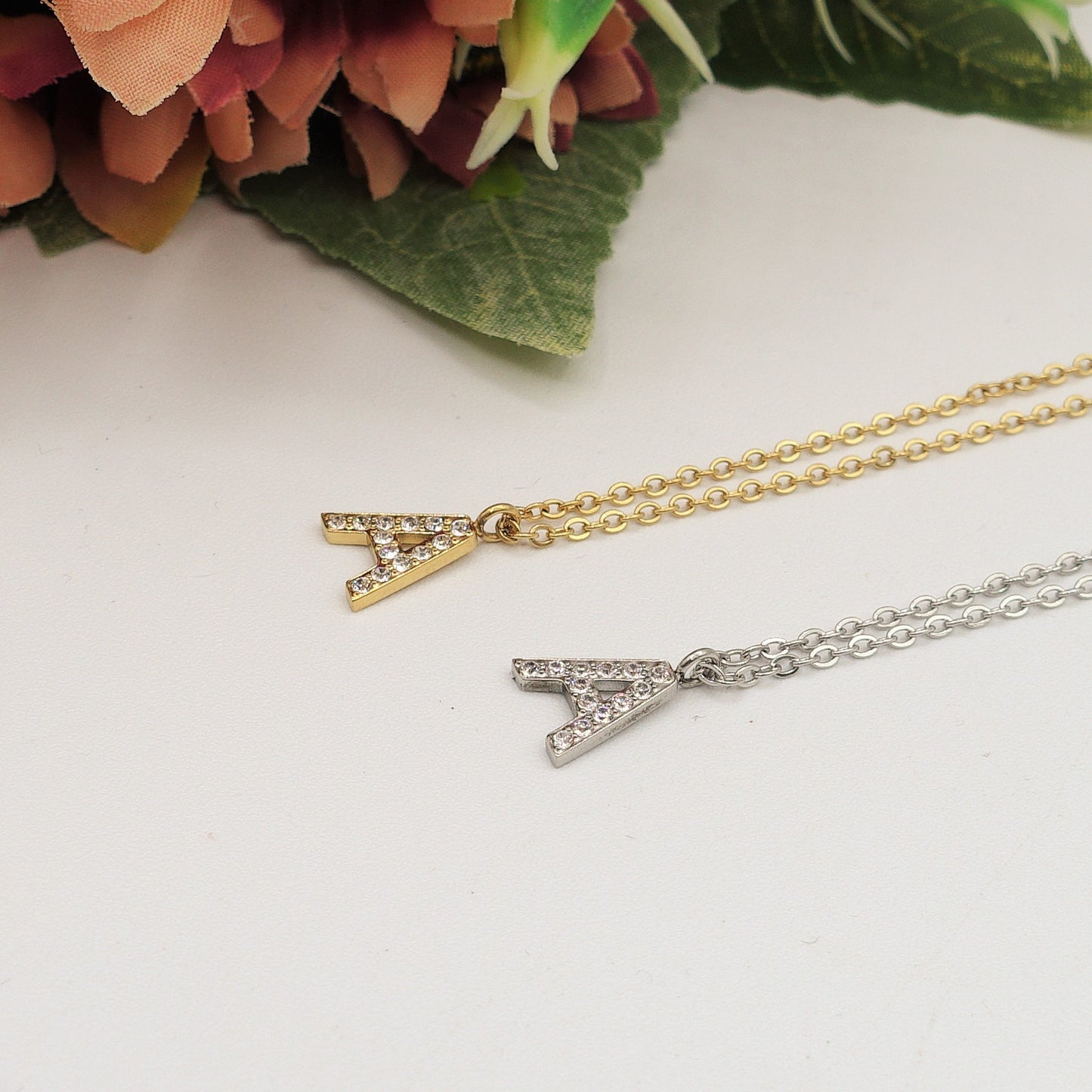 Collana INIZIALE 1,5cm ZIRCONATA Acciaio inossidabile