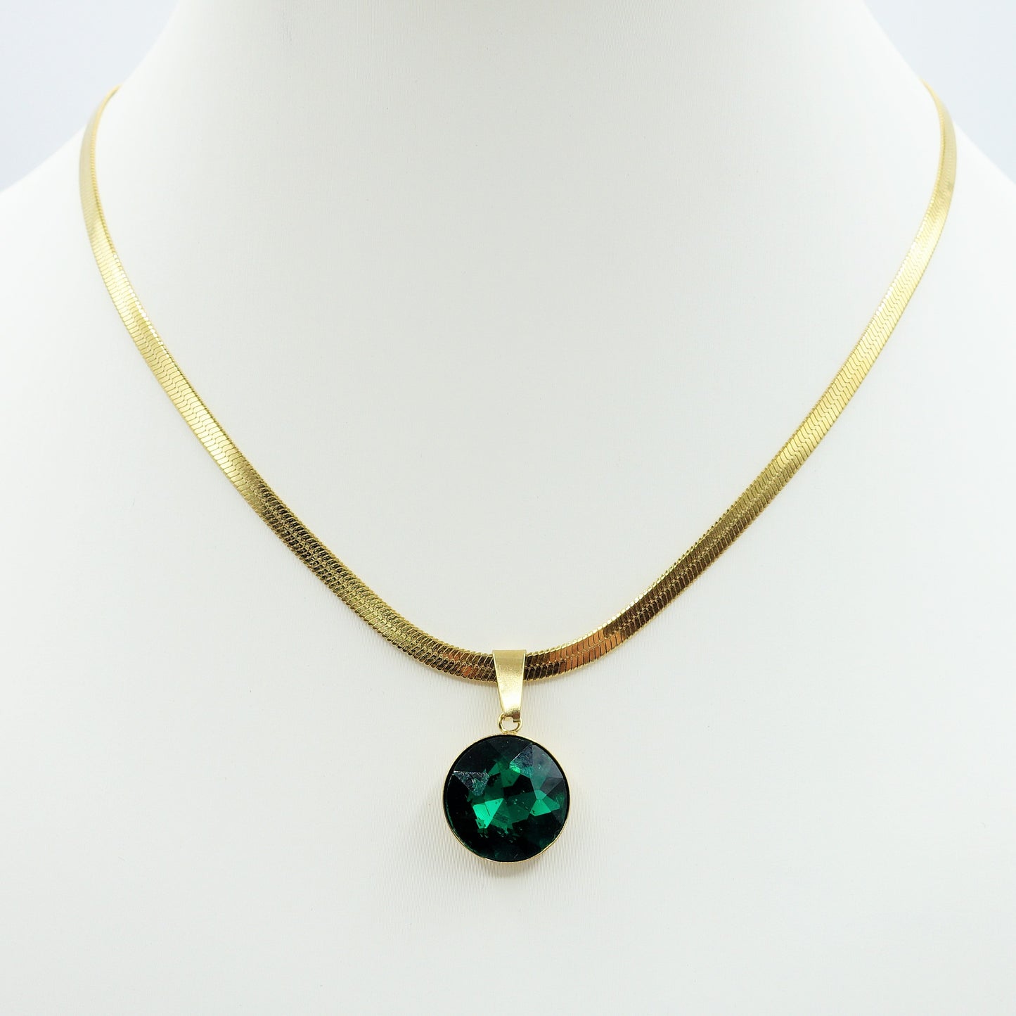 ELEONOR LUCE ~ COLLANA ACCIAIO INOSSIDABILE con pendente in cristallo