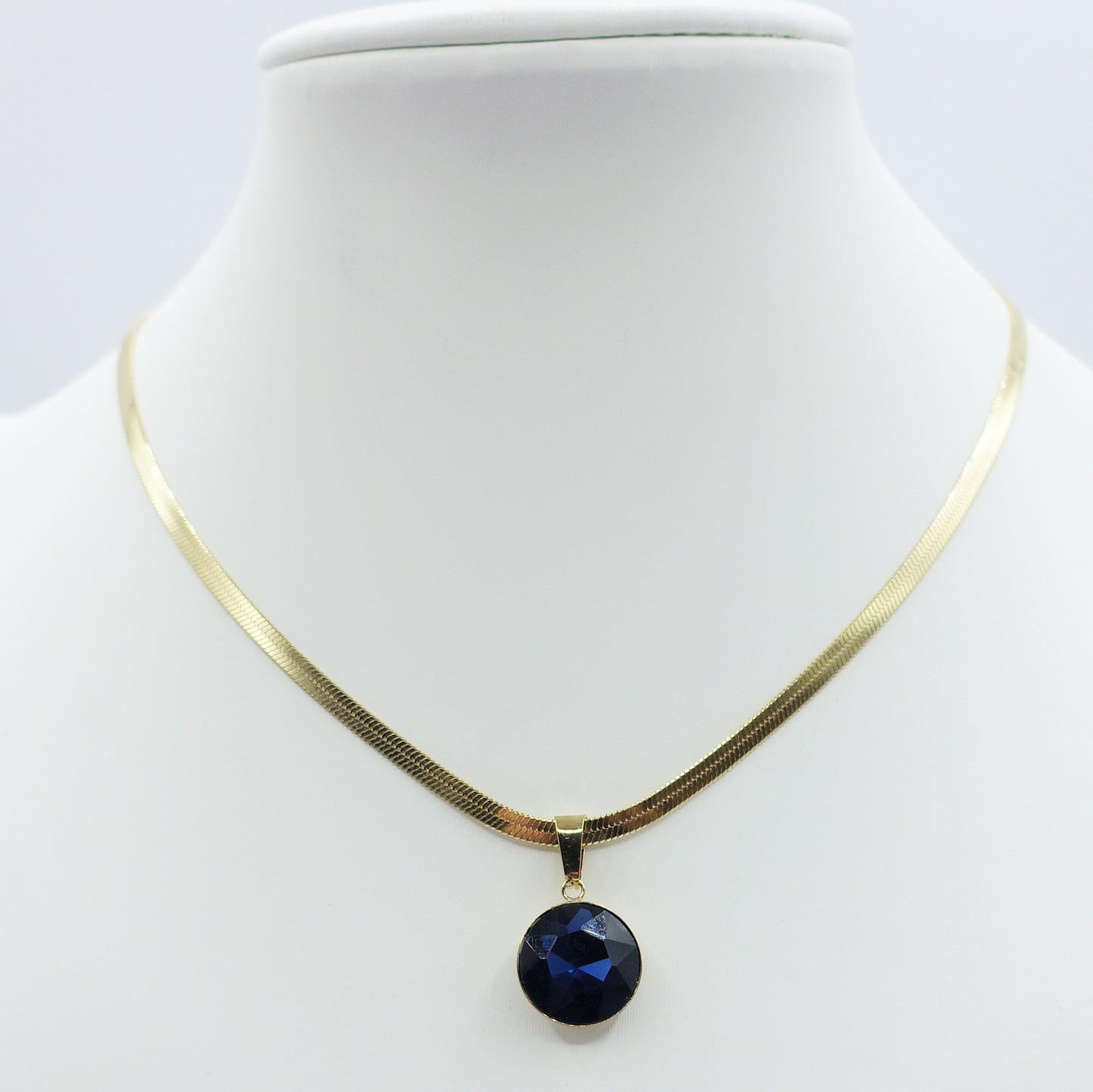 ELEONOR LUCE ~ COLLANA ACCIAIO INOSSIDABILE con pendente in cristallo