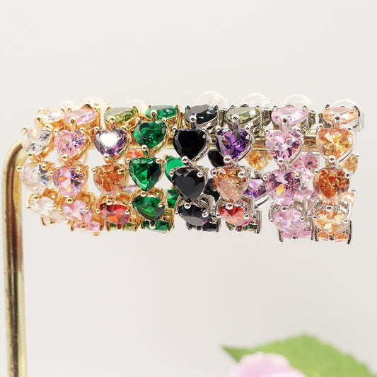 CAMILLE - CHERIE COLLECTION - Orecchini a cerchio con cubic zirconia a forma di cuore