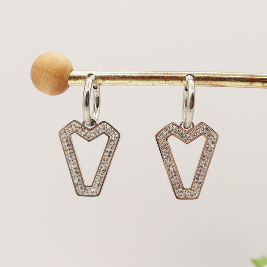 EVELYN - ACCIAIO INOSSIDABILE - orecchini huggies con cubic zirconia