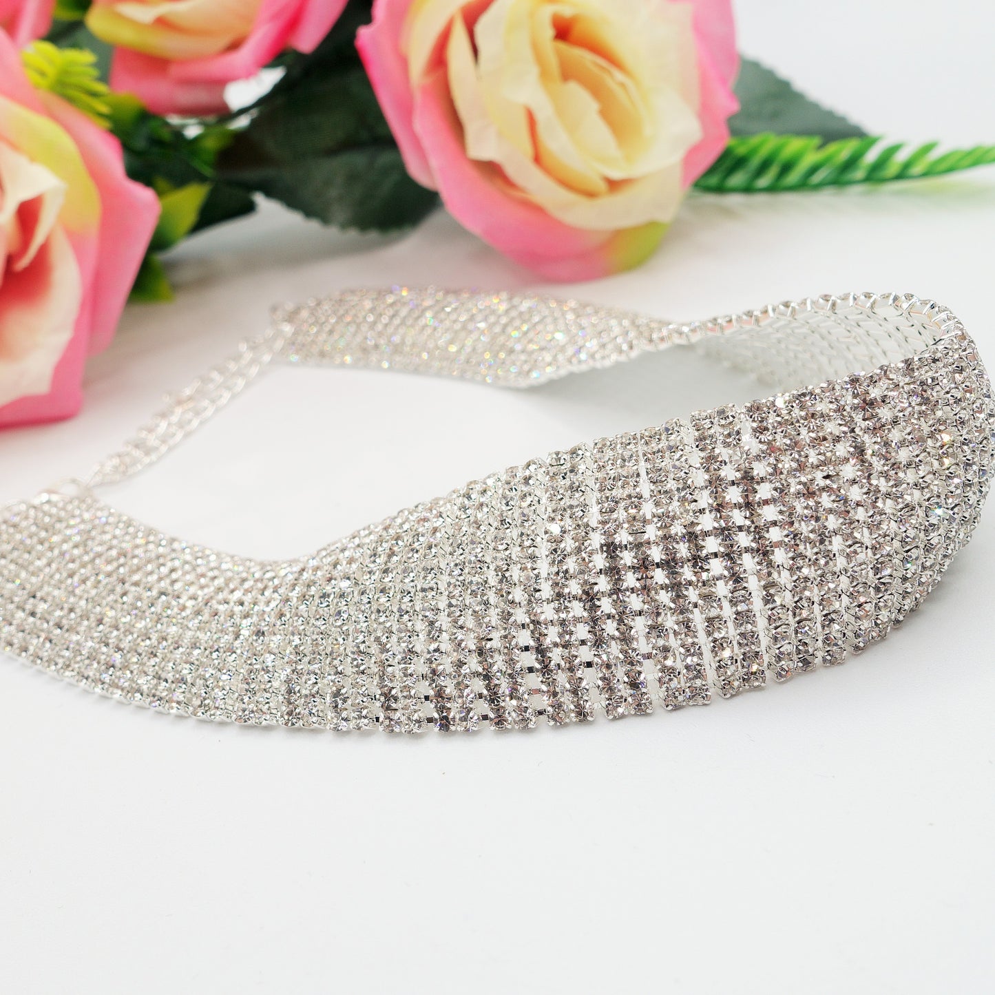 ALASKA 10 fili ~ Tennis Choker girocollo in cubic zirconia