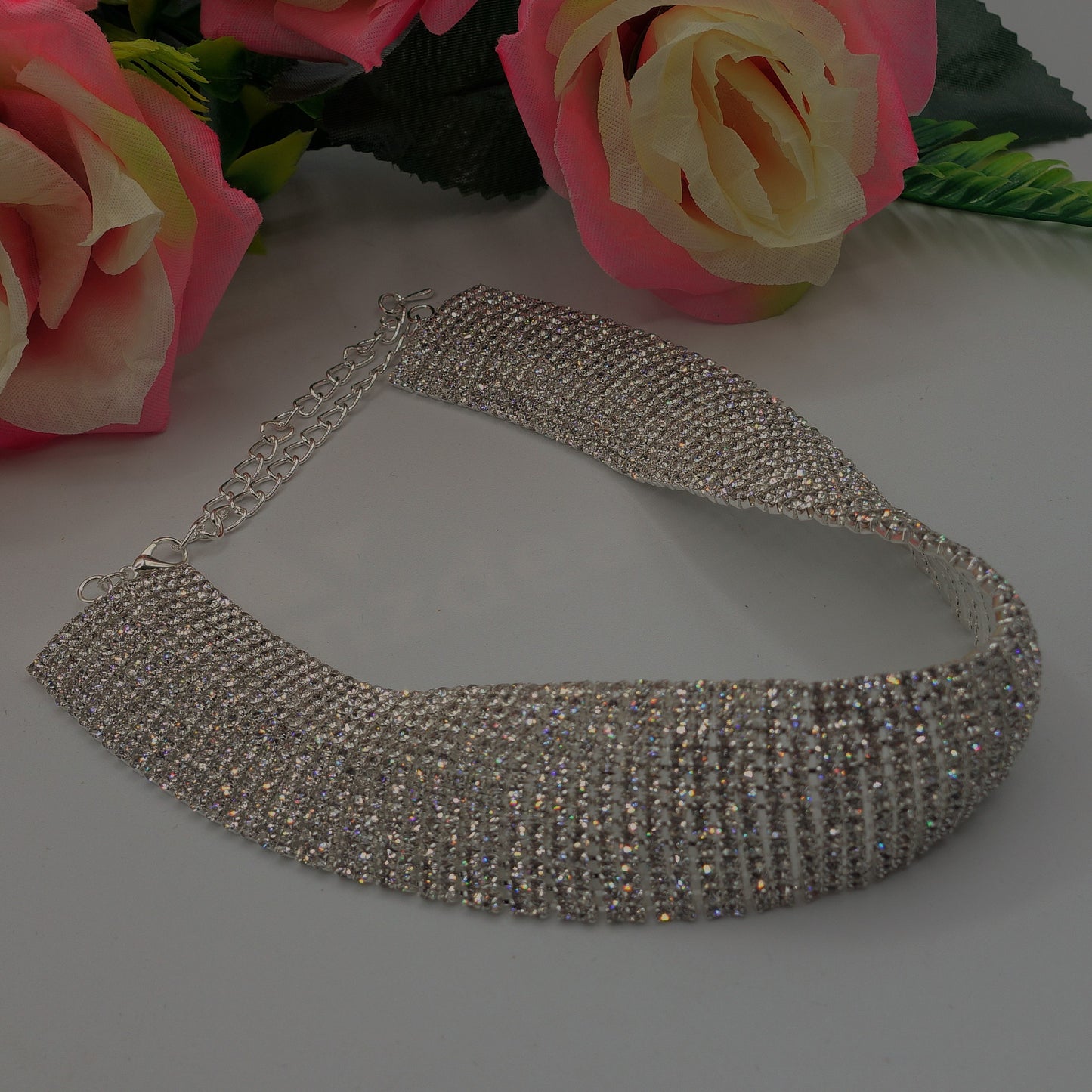 ALASKA 10 fili ~ Tennis Choker girocollo in cubic zirconia