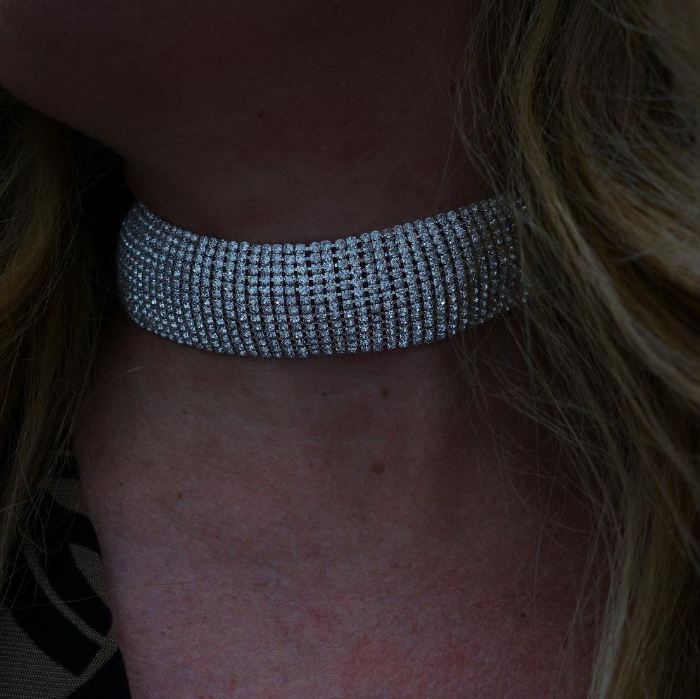 ALASKA 10 fili ~ Tennis Choker girocollo in cubic zirconia