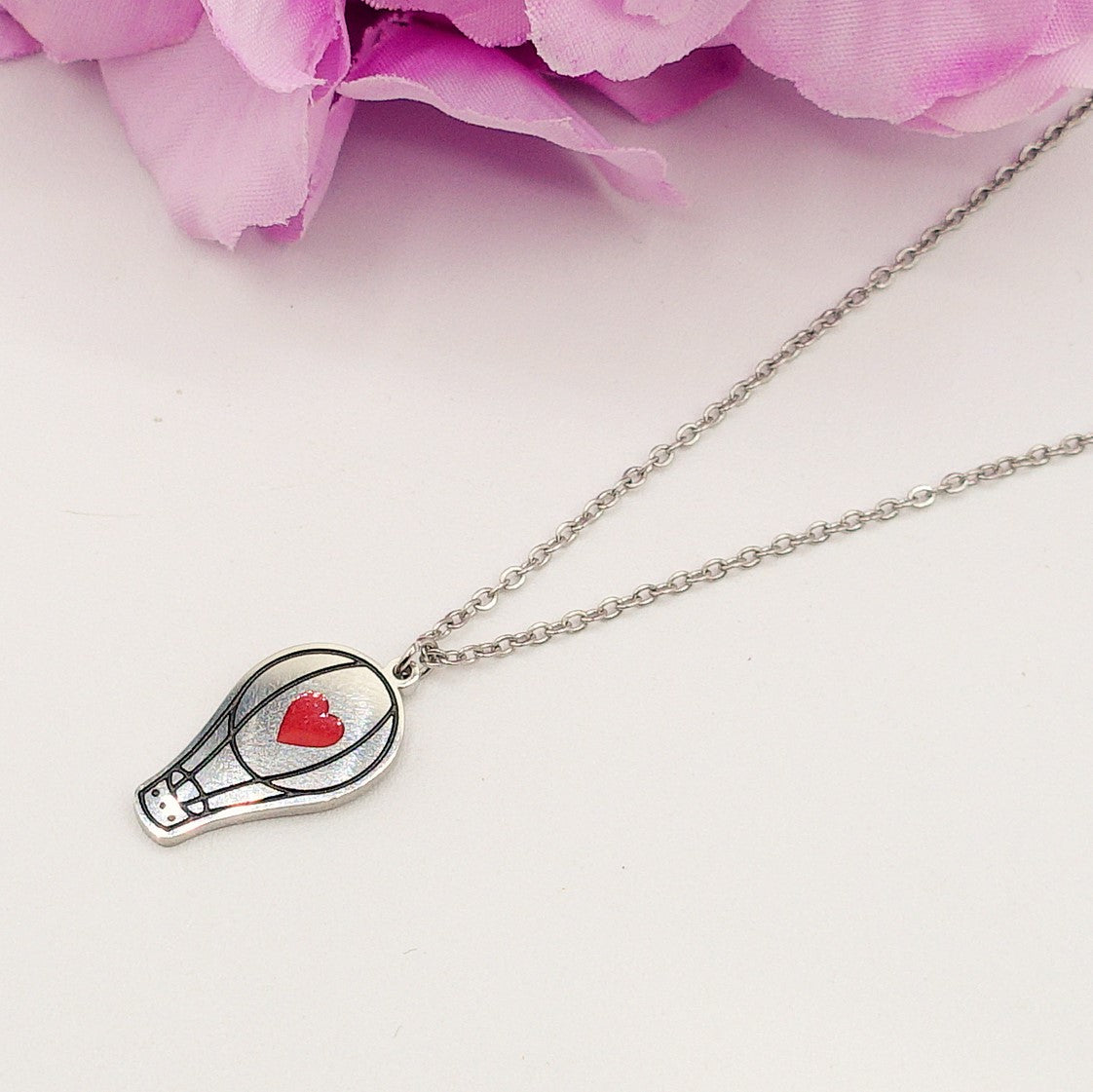 DREAM HEART ~ ACCIAIO INOSSIDABILE- Collana con ciondolo MONGOLFIERA