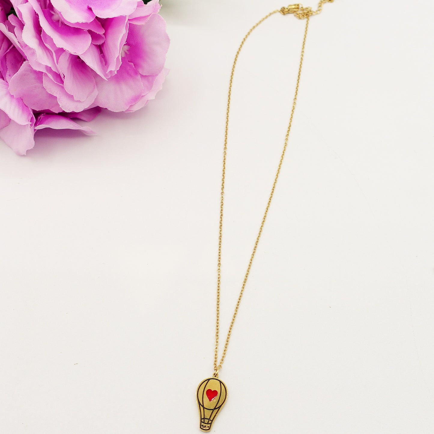 DREAM HEART ~ ACCIAIO INOSSIDABILE- Collana con ciondolo MONGOLFIERA