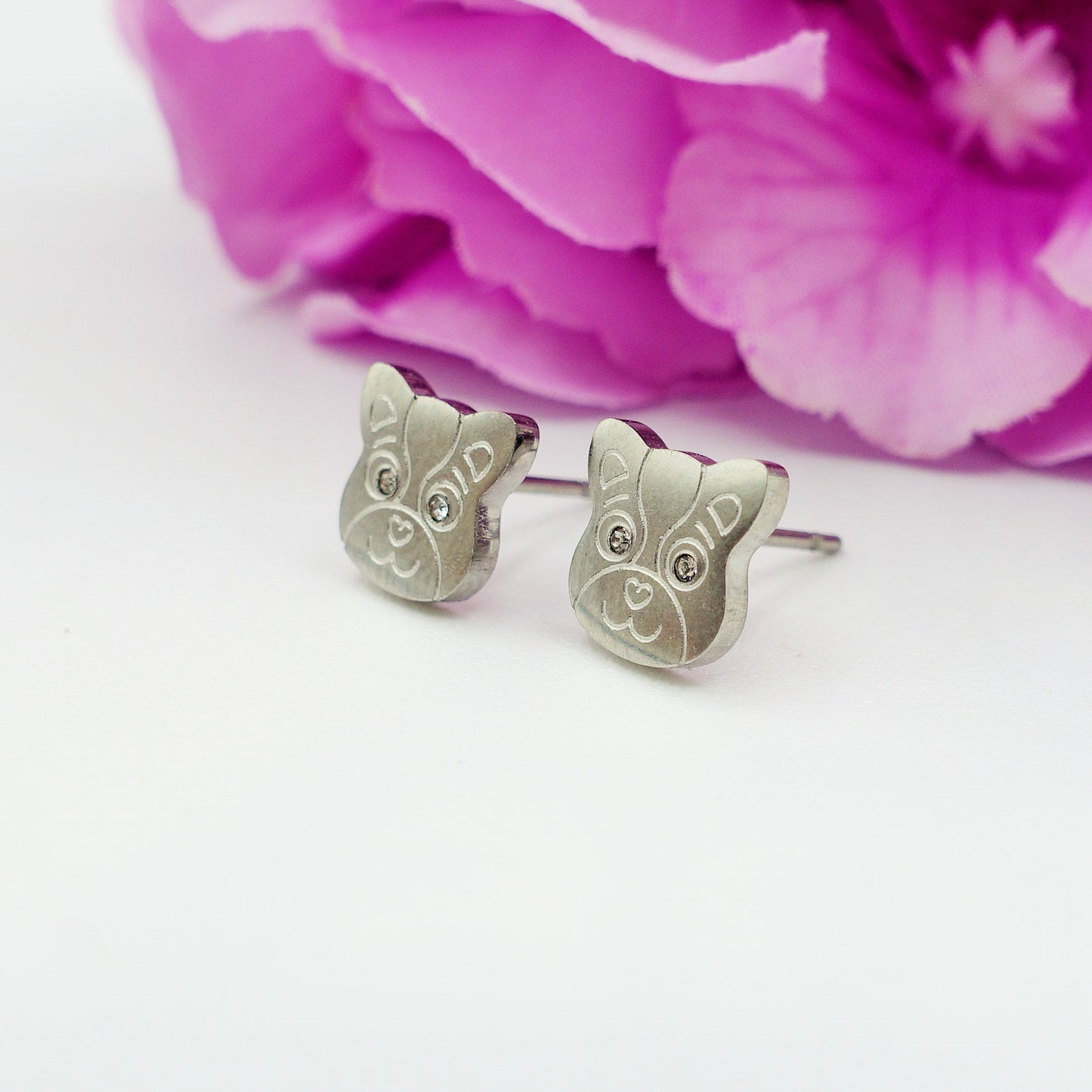 WOOF - ACCIAIO INOSSIDABILE ~ Orecchini bottone a forma cagnolino