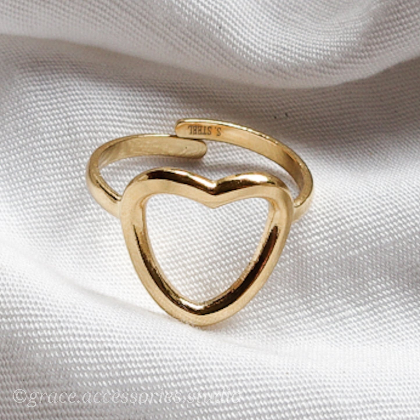 GISELLE ~ ACCIAIO INOSSIDABILE anello a cuore