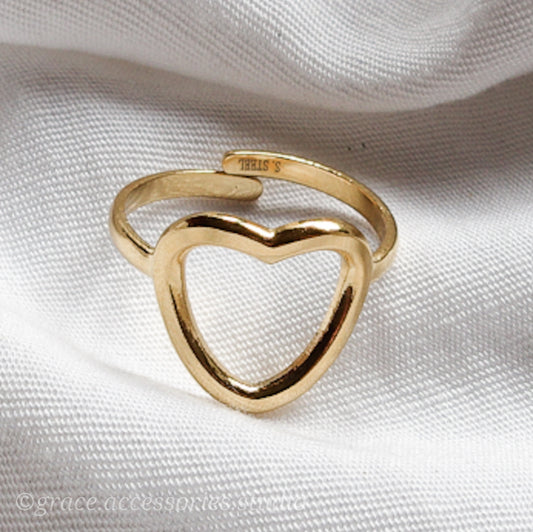 GISELLE ~ ACCIAIO INOSSIDABILE anello a cuore