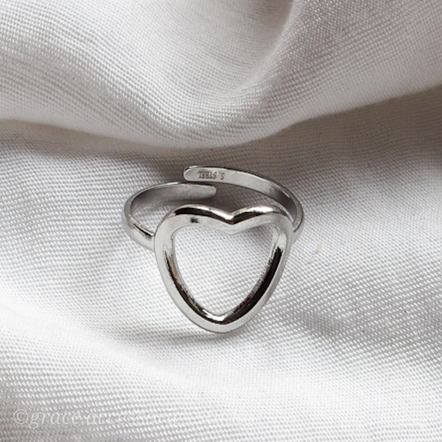 GISELLE ~ ACCIAIO INOSSIDABILE anello a cuore