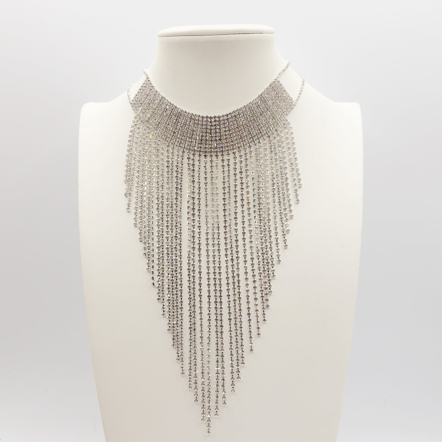 VIRGINIA ~ Tennis Choker girocollo a CASCATA in cubic zirconia