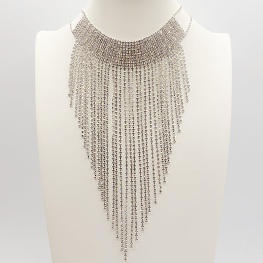 VIRGINIA ~ Tennis Choker girocollo a CASCATA in cubic zirconia