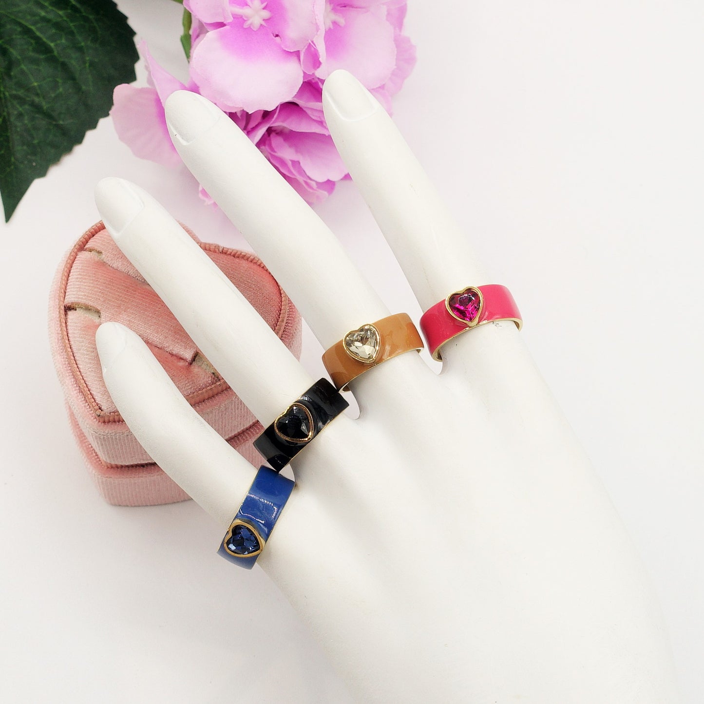 BELLE ~anello regolabile in ACCIAIO INOSSIDABILE con zircone a cuore