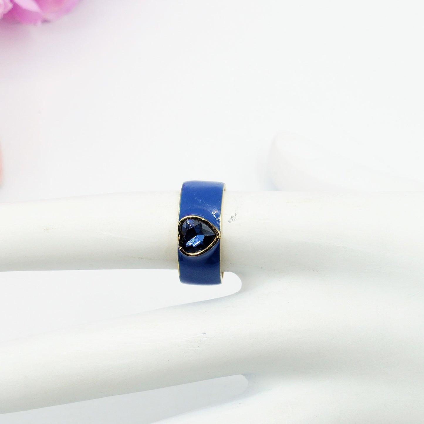 BELLE ~anello regolabile in ACCIAIO INOSSIDABILE con zircone a cuore