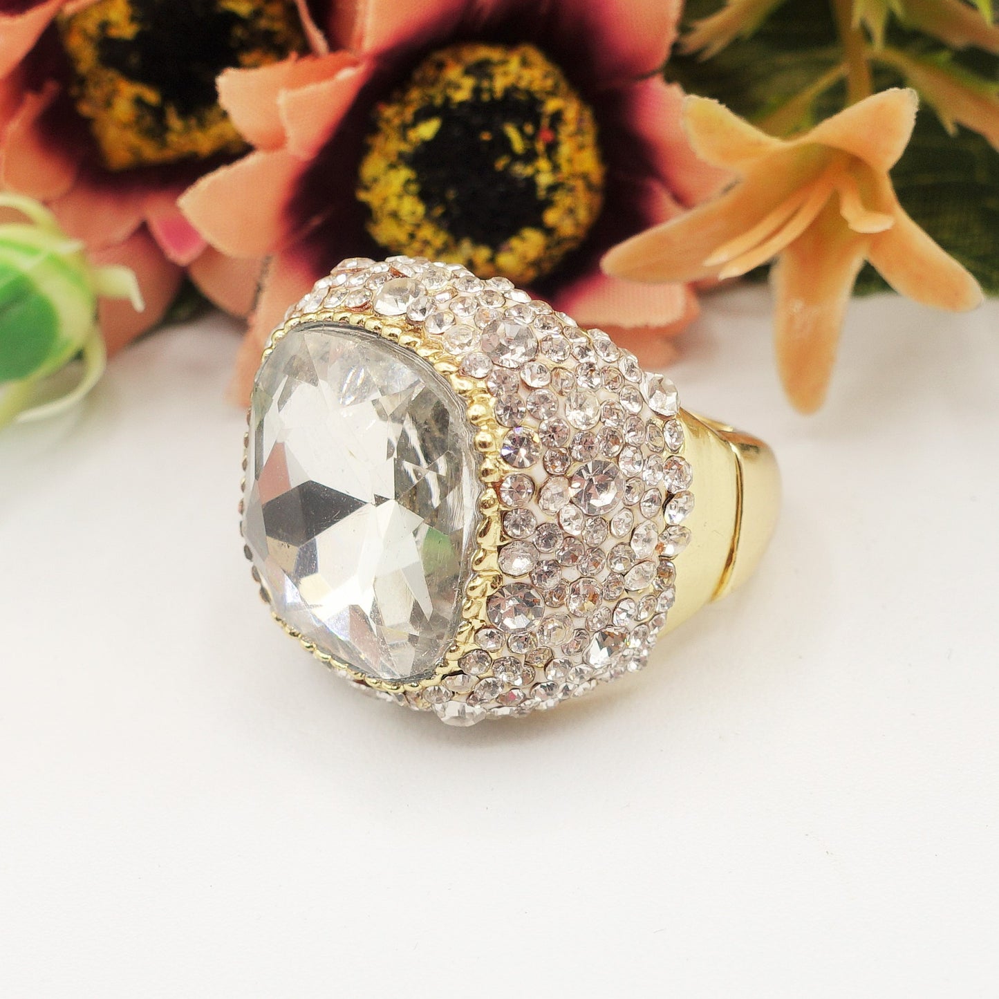 DIVA - Cocktail ring regolabile con cubic zirconia