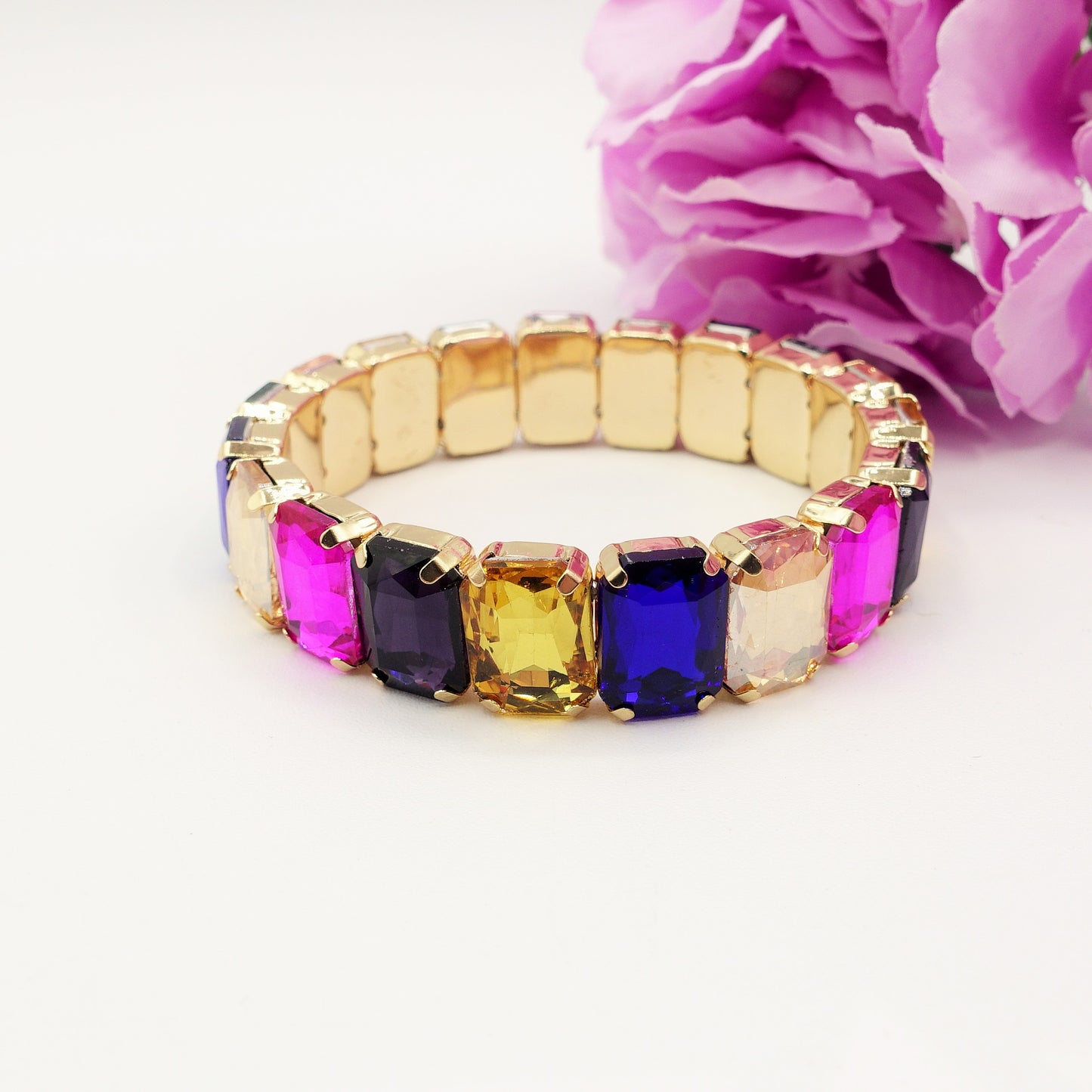 MARGOT SMALL -Bracciale Elasticizzato con pietre sfaccettate - LUCE COLLECTION