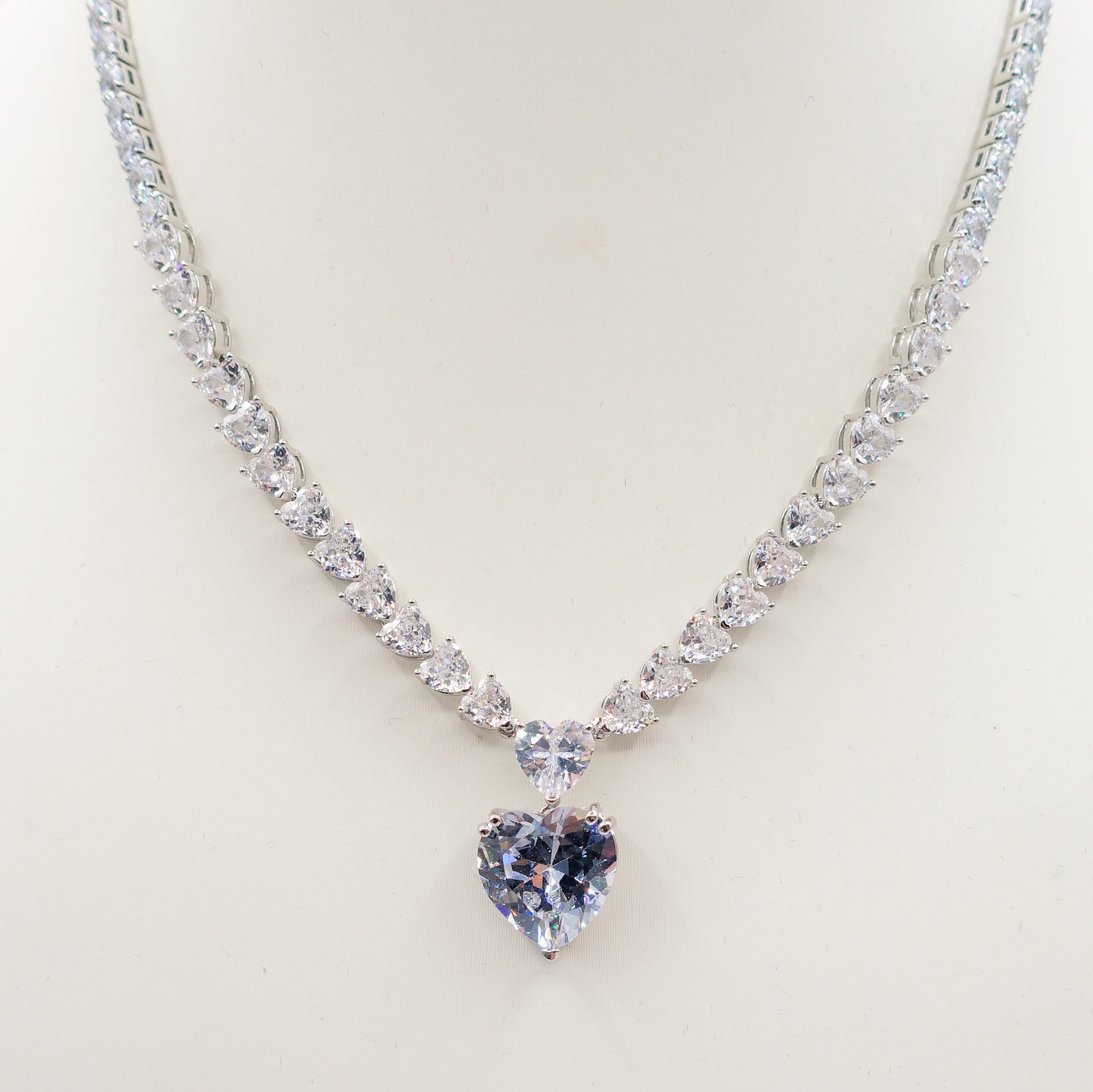 CHANTELLE big HEART Collier Tennis - Collana con Cubic Zirconia a forma di cuore