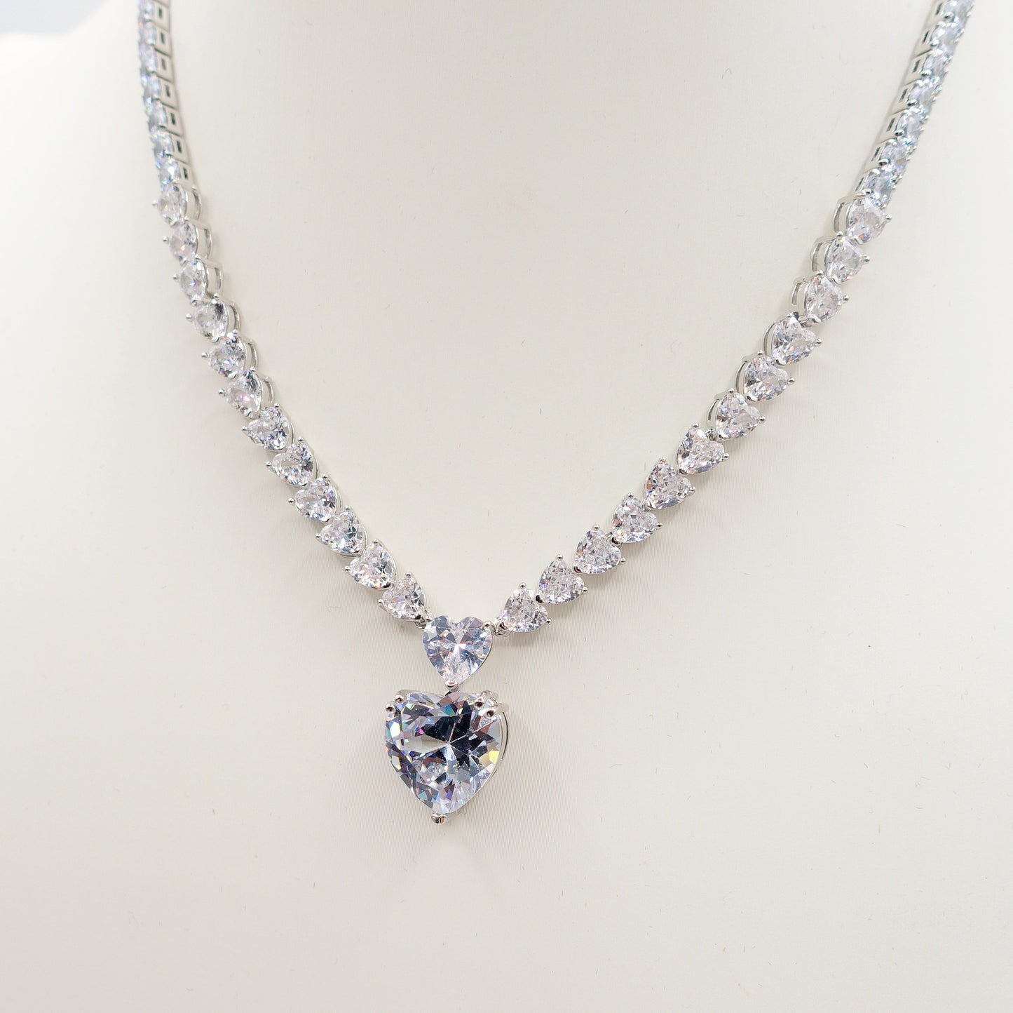 CHANTELLE big HEART Collier Tennis - Collana con Cubic Zirconia a forma di cuore