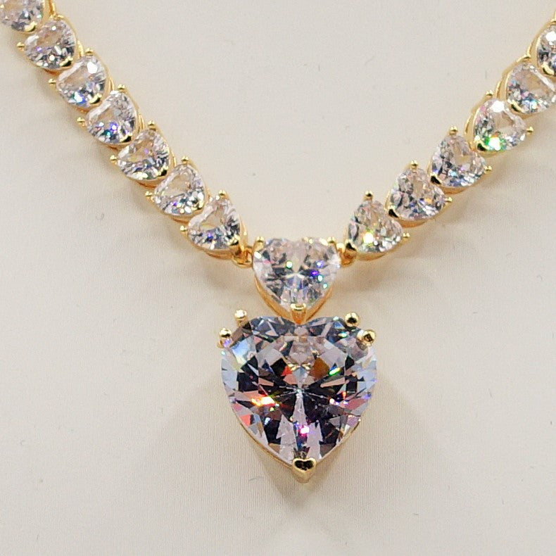 CHANTELLE big HEART Collier Tennis - Collana con Cubic Zirconia a forma di cuore