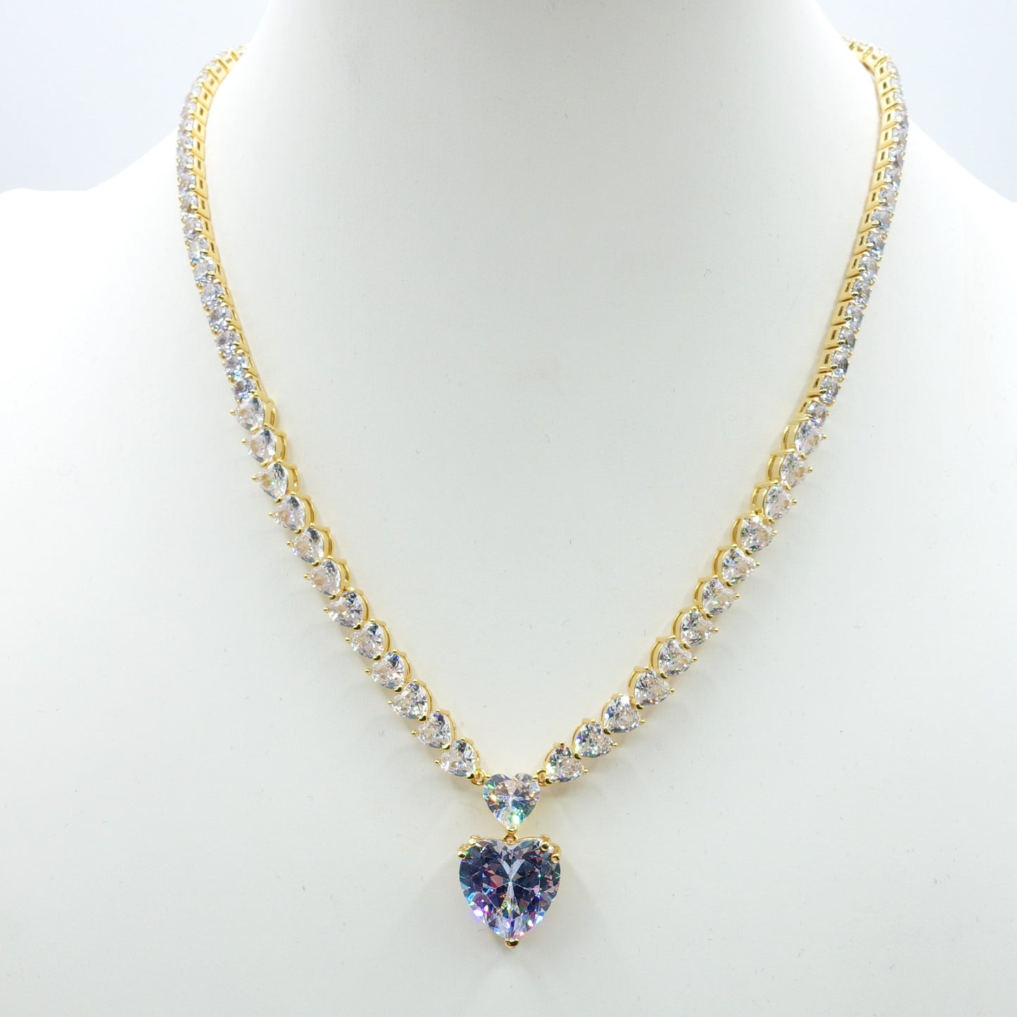 CHANTELLE big HEART Collier Tennis - Collana con Cubic Zirconia a forma di cuore