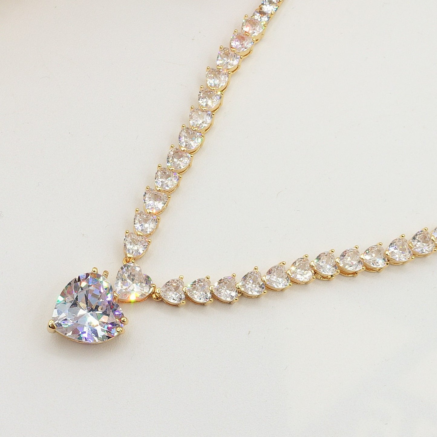 CHANTELLE big HEART Collier Tennis - Collana con Cubic Zirconia a forma di cuore