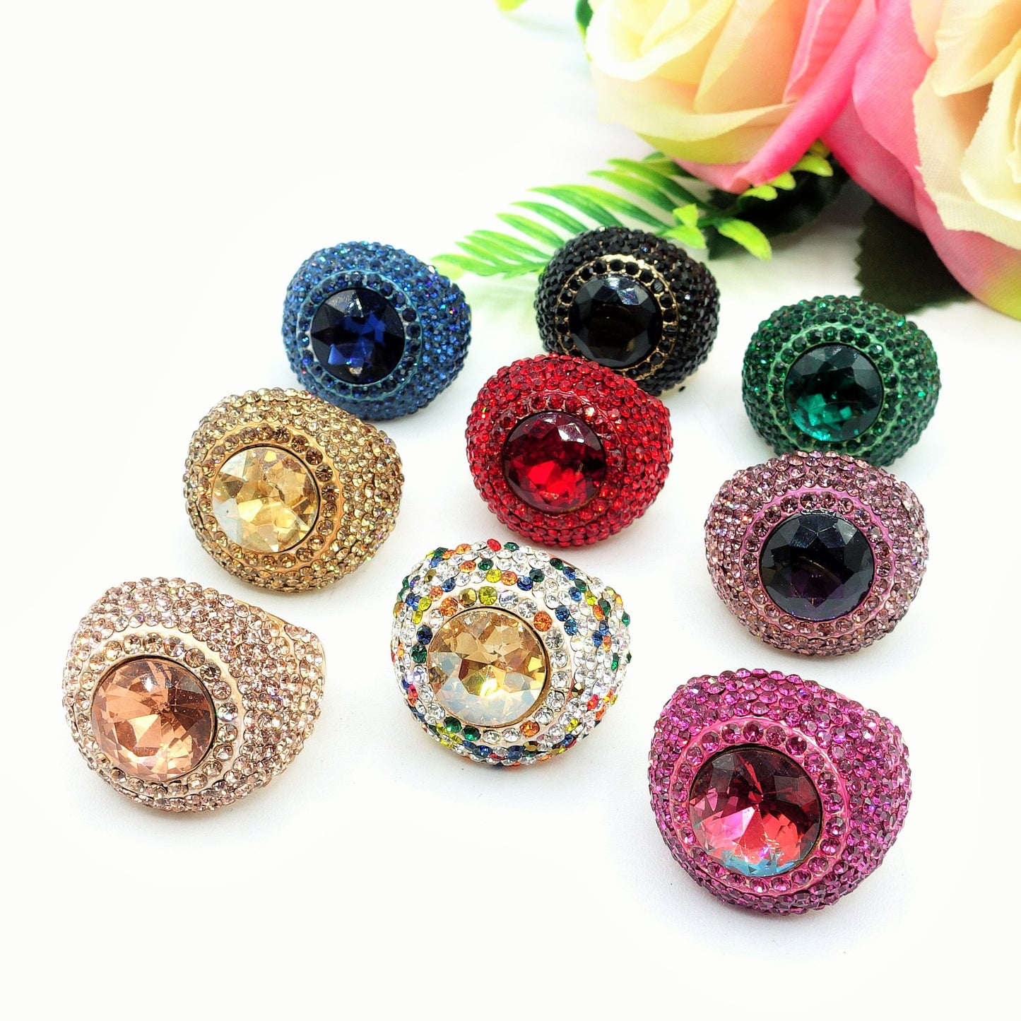SELENE - Cocktail ring regolabile con cubic zirconia