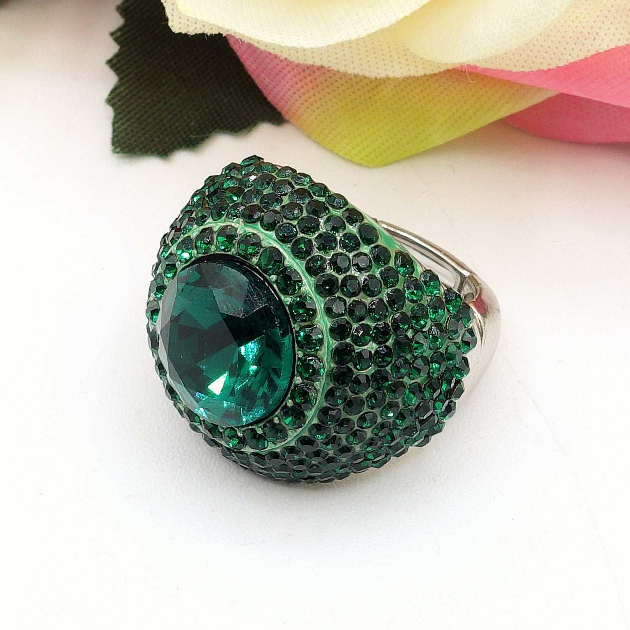 SELENE - Cocktail ring regolabile con cubic zirconia