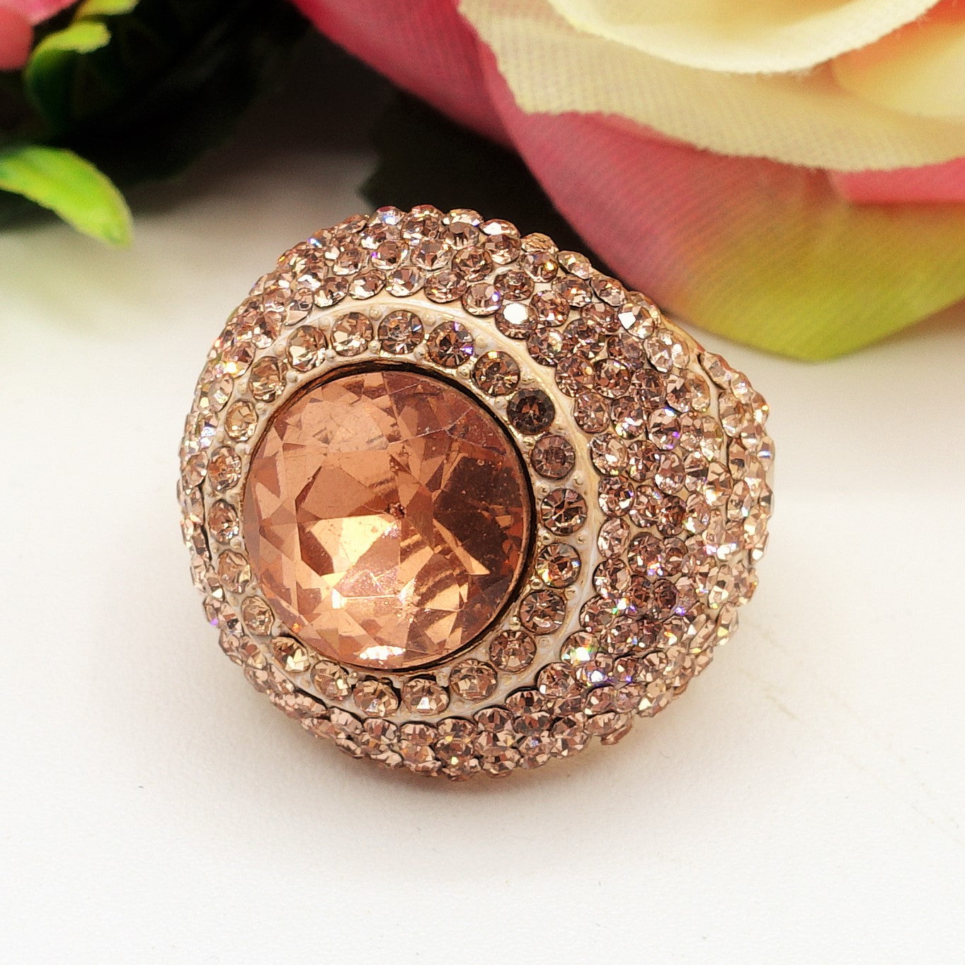 SELENE - Cocktail ring regolabile con cubic zirconia