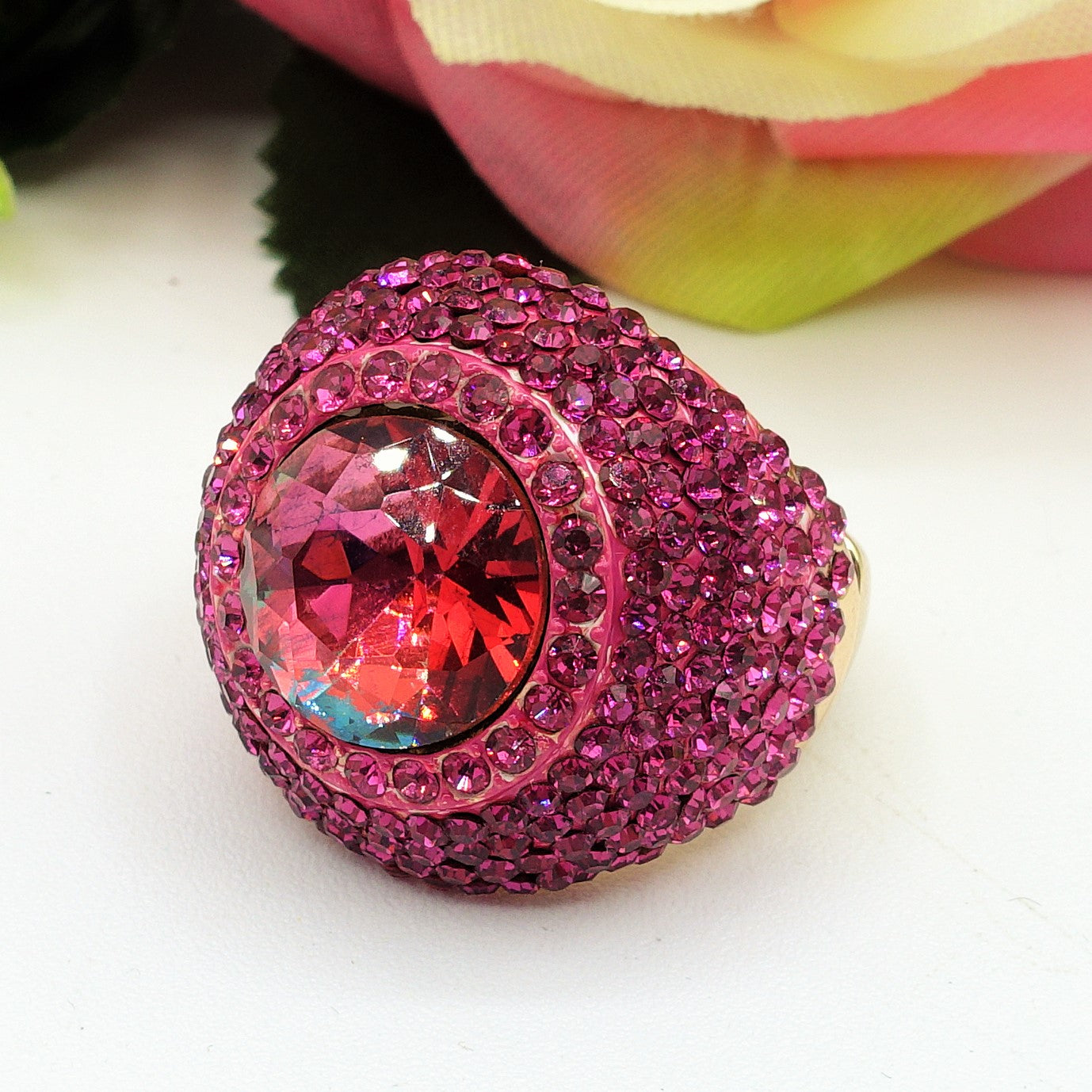 SELENE - Cocktail ring regolabile con cubic zirconia