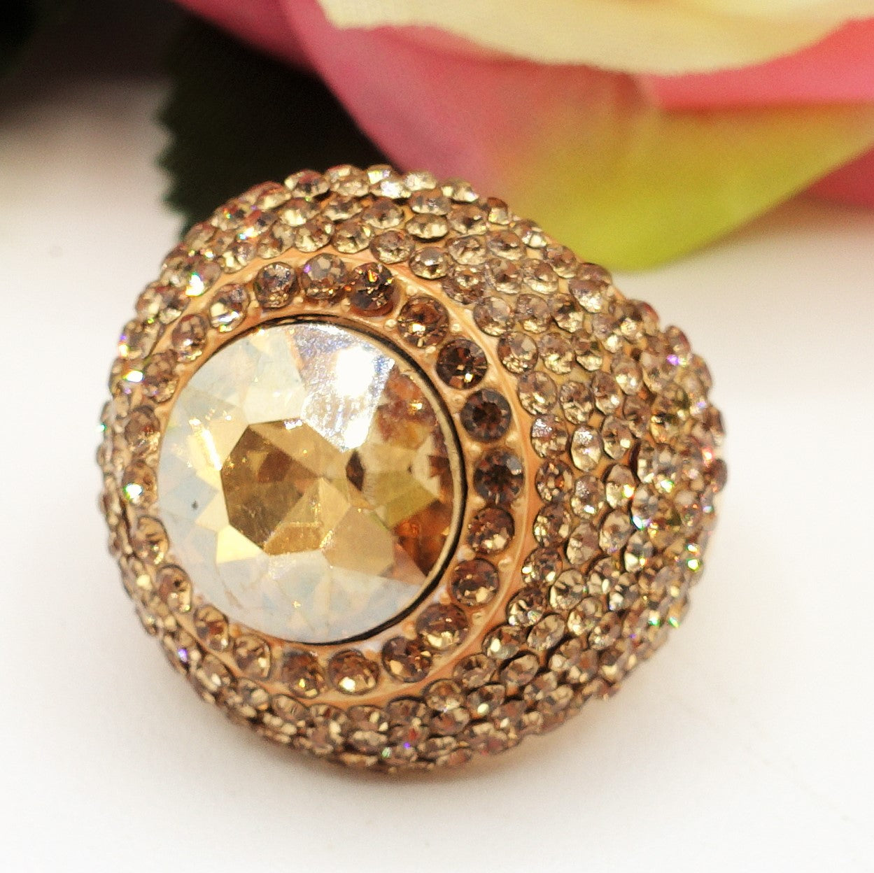 SELENE - Cocktail ring regolabile con cubic zirconia