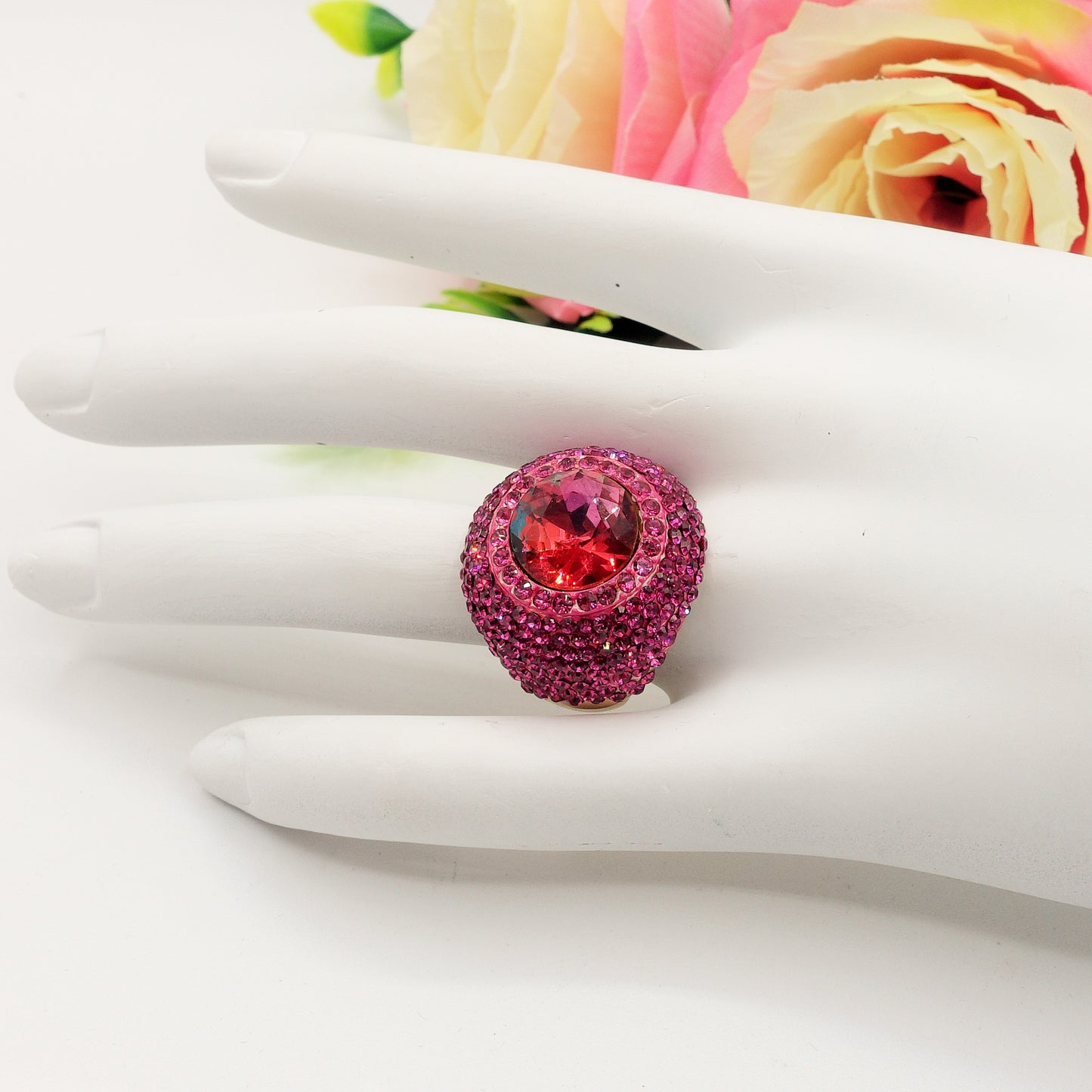 SELENE - Cocktail ring regolabile con cubic zirconia