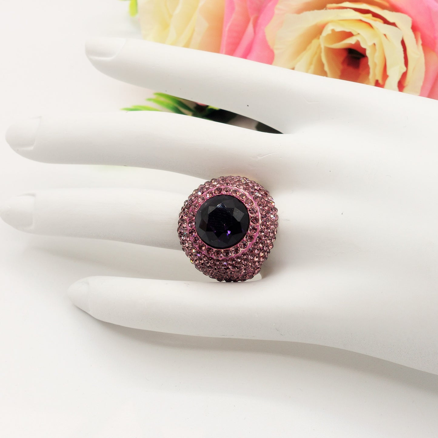 SELENE - Cocktail ring regolabile con cubic zirconia