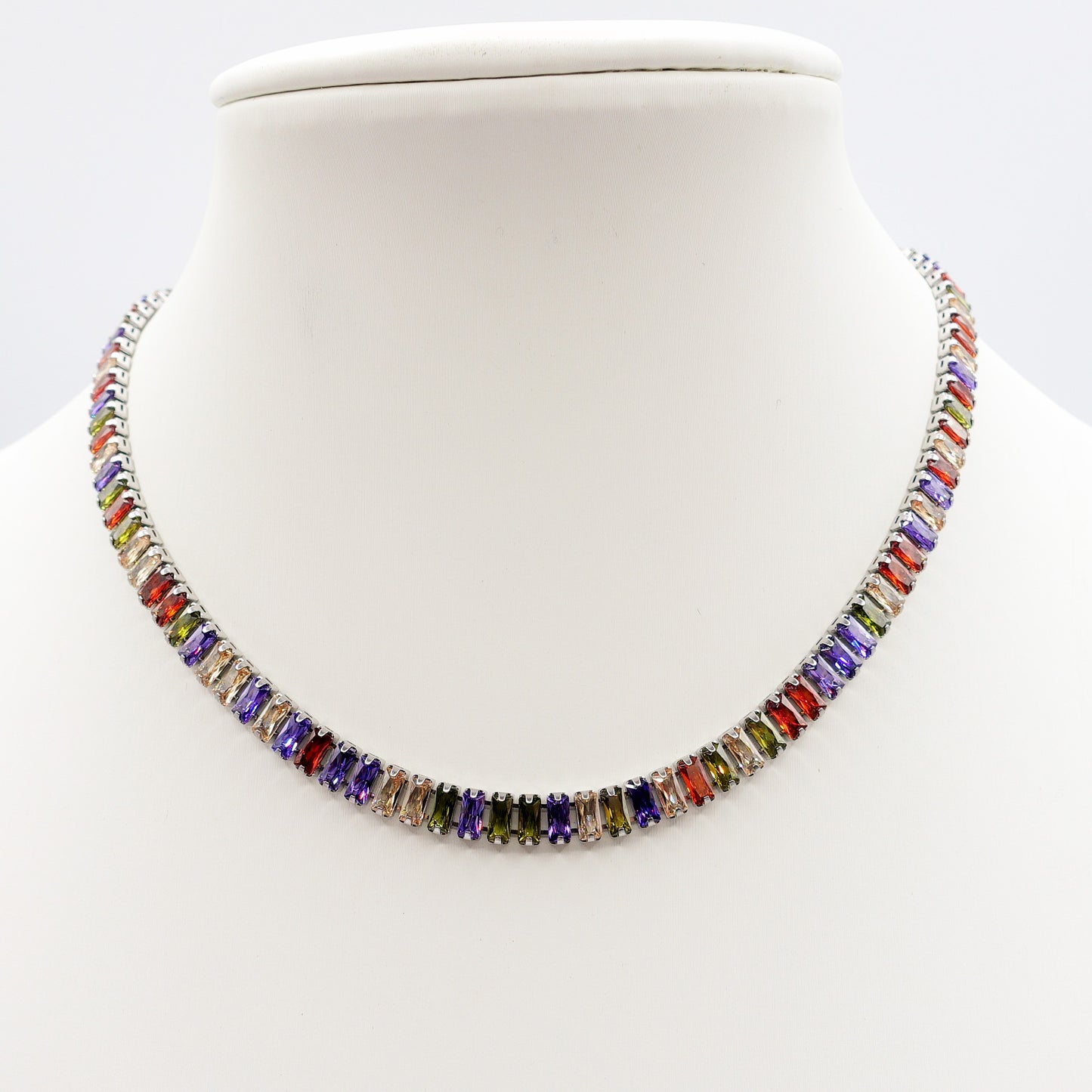 JULIANNE choker ~ ACCIAIO INOSSIDABILE- GIROCOLLO CON ZIRCONI A BAGUETTE