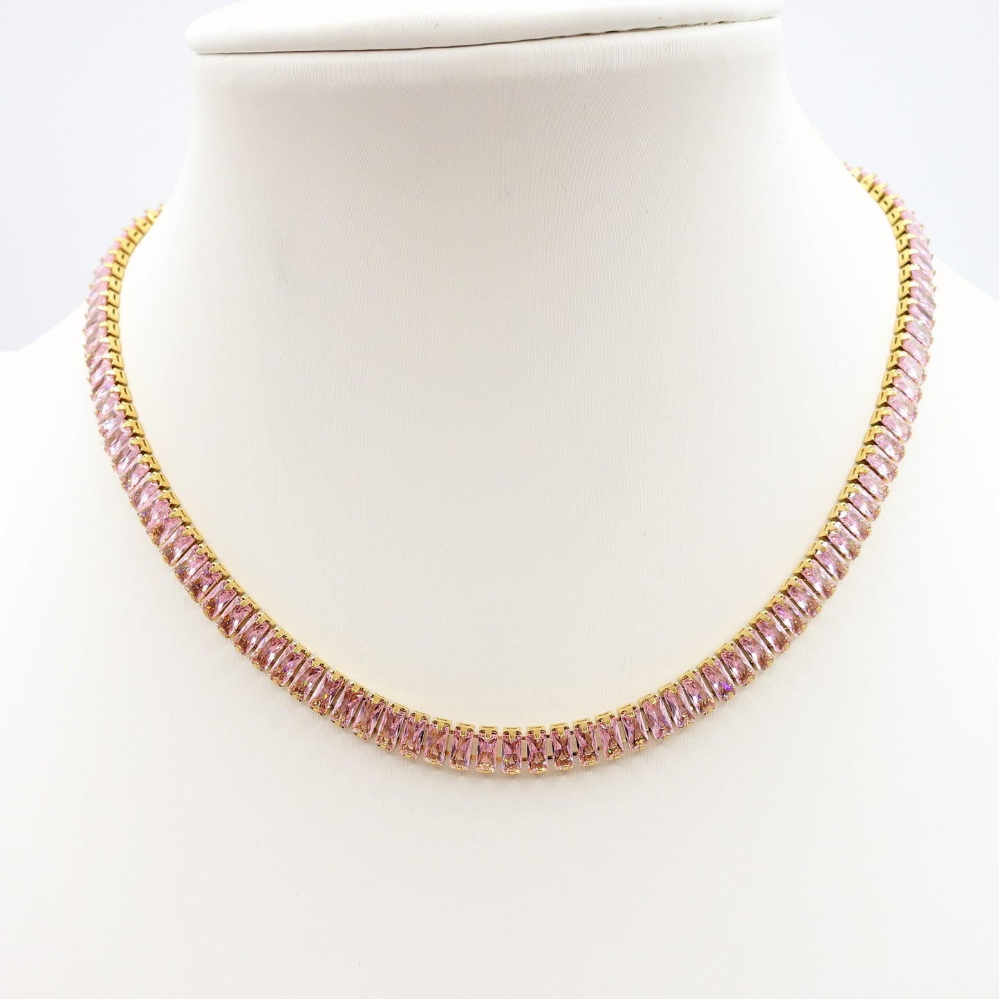 JULIANNE choker ~ ACCIAIO INOSSIDABILE- GIROCOLLO CON ZIRCONI A BAGUETTE
