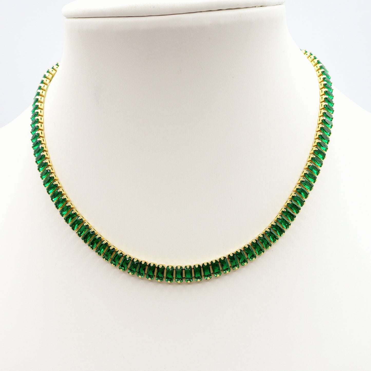 JULIANNE choker ~ ACCIAIO INOSSIDABILE- GIROCOLLO CON ZIRCONI A BAGUETTE