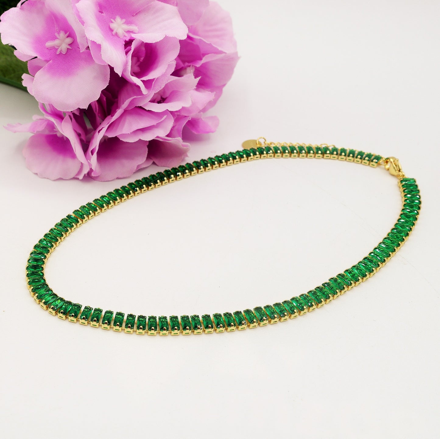 JULIANNE choker ~ ACCIAIO INOSSIDABILE- GIROCOLLO CON ZIRCONI A BAGUETTE