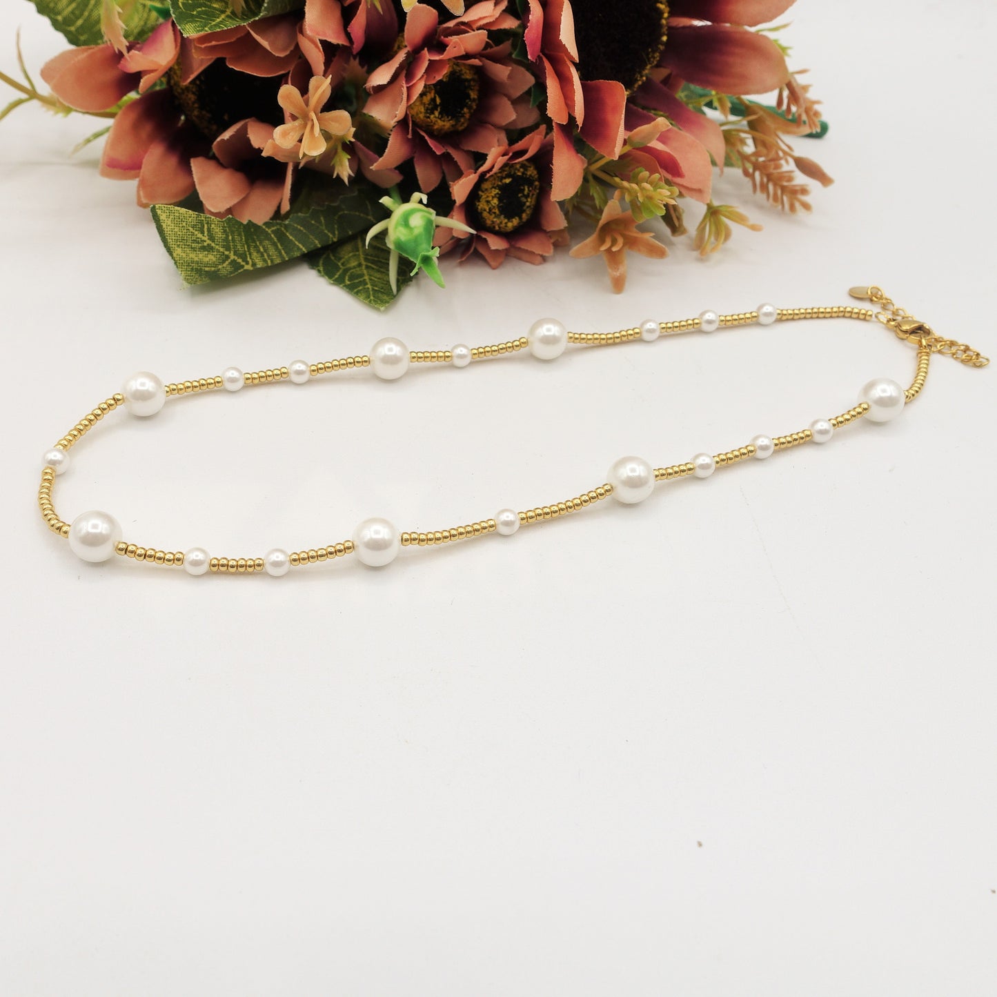 CLIO - Collana perle barocche e ACCIAIO inossidabile