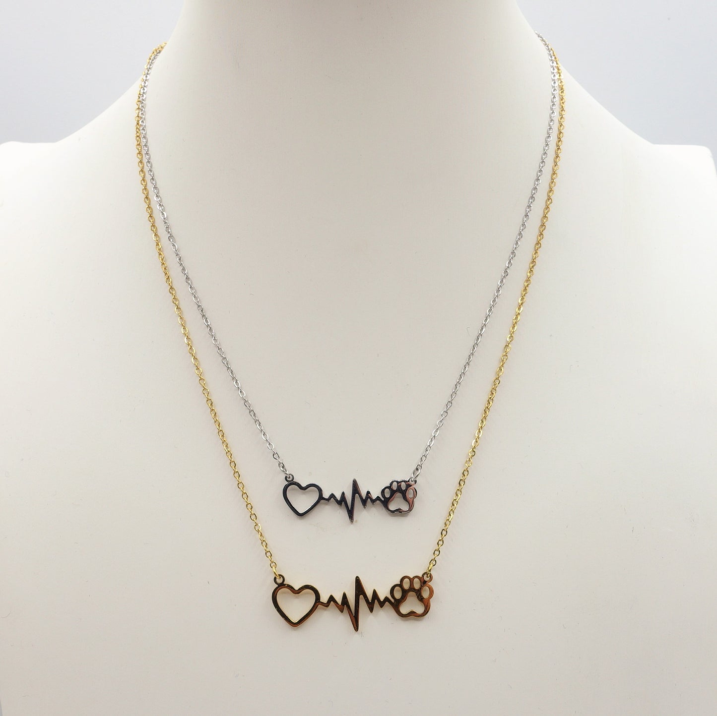 PAW's HEARTBEAT ~ Collana battito zampa ACCIAIO inossidabile